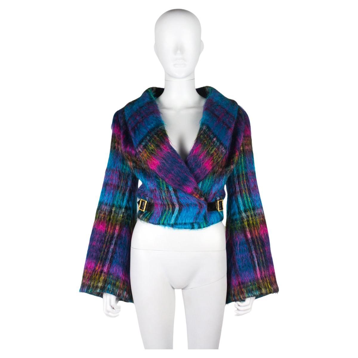 Vivienne Westwood Tartan Mohair Cropped Jacket, F/W 1993 For Sale