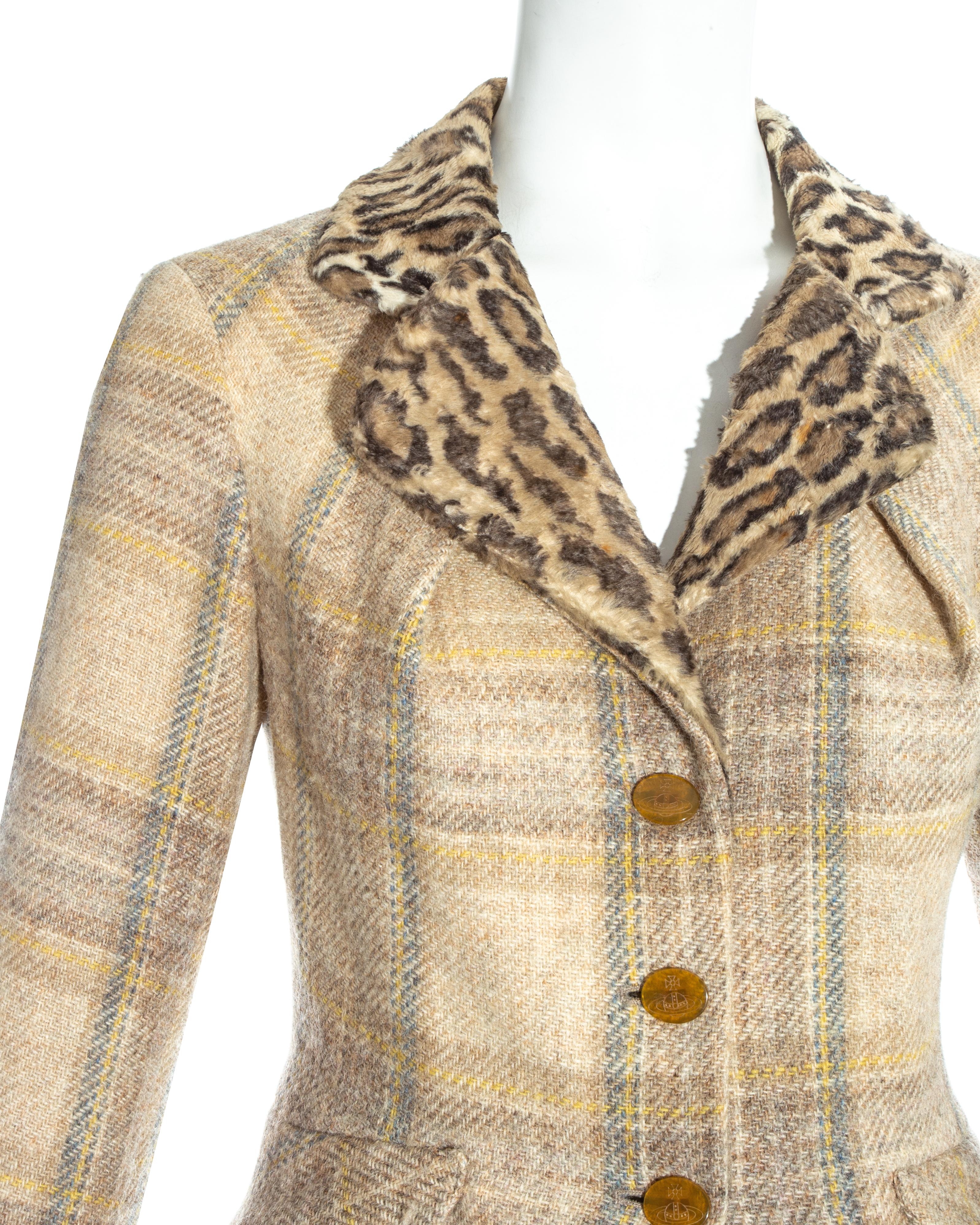  Combinaison mini-jupe en laine écossaise et shearling Vivienne Westwood:: fw 1994 Pour femmes 