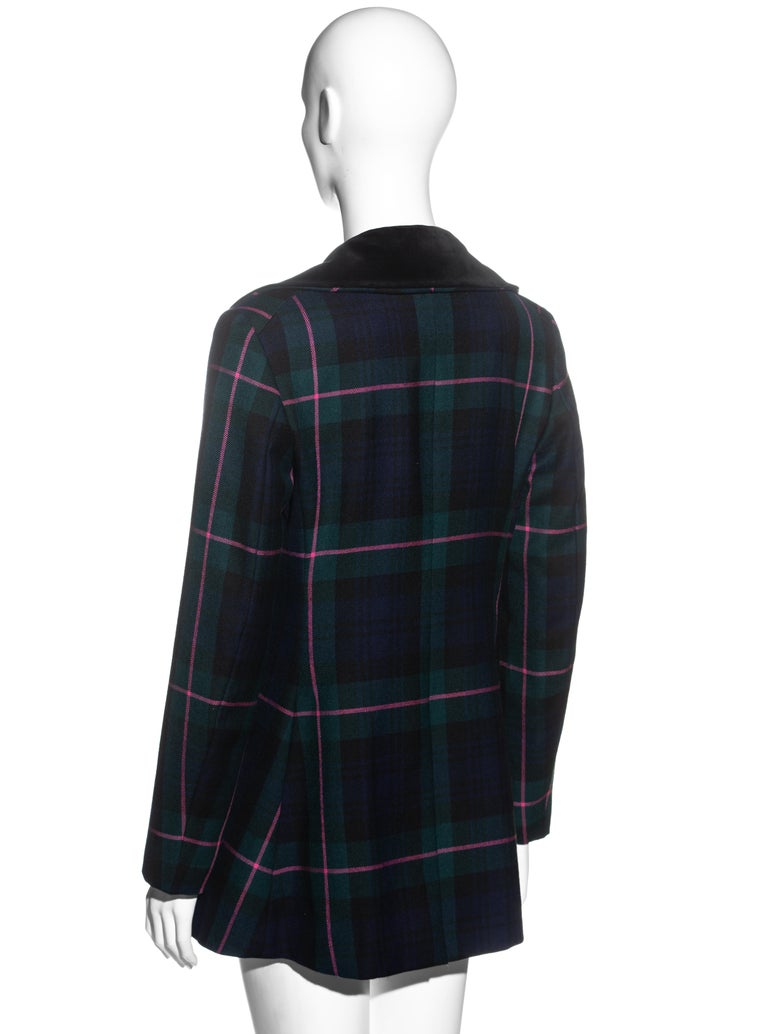 Vivienne Westwood tartan wool blazer jacket and mini skirt set, fw 1993 ...