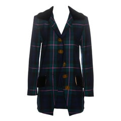Vivienne Westwood tartan wool blazer jacket and mini skirt set, fw 1993