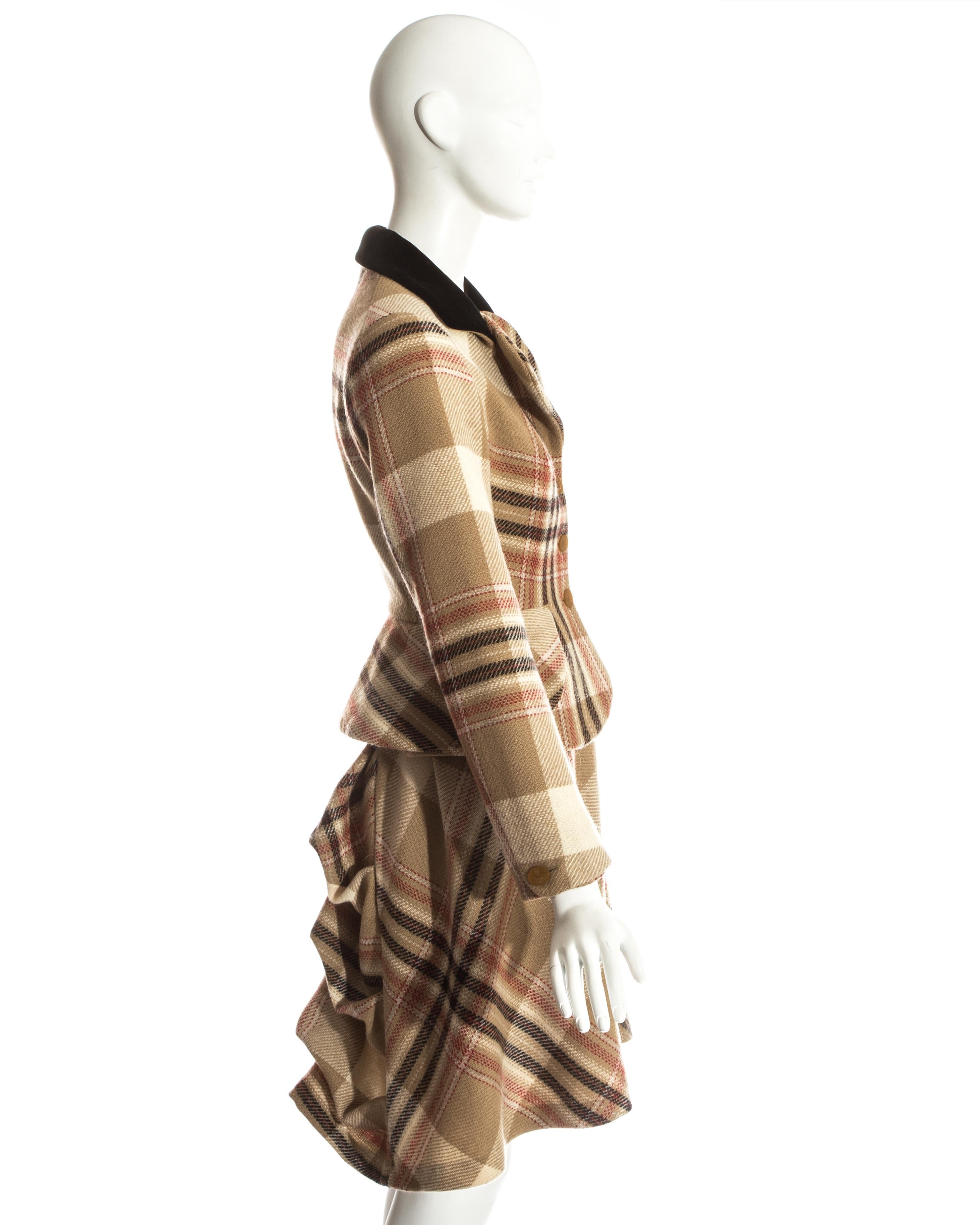 Vivienne Westwood tartan wool bustled skirt suit, c. 1993 1