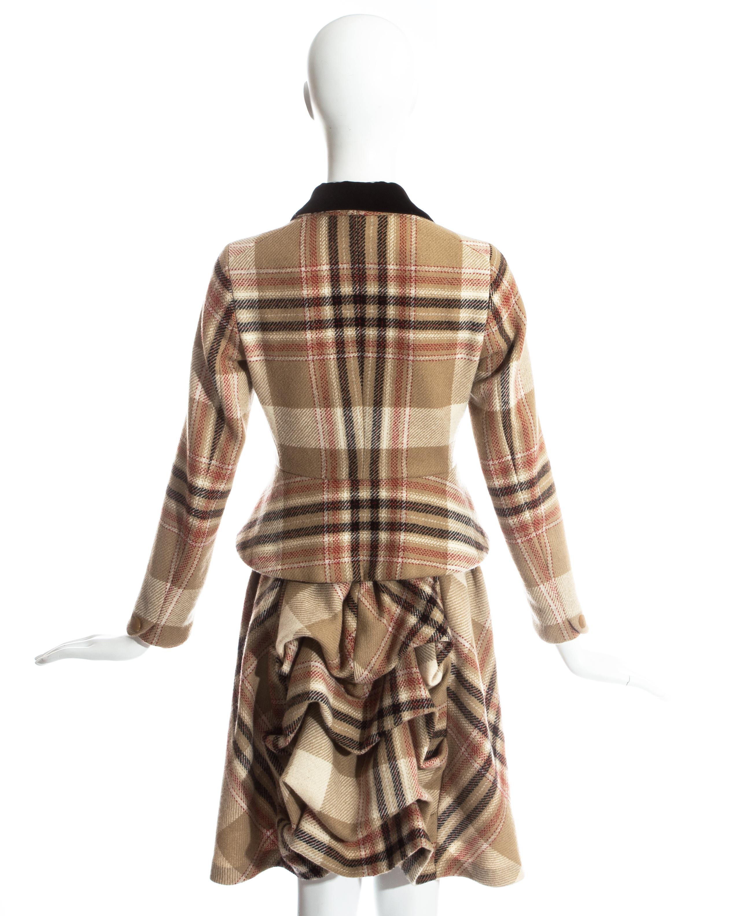 Vivienne Westwood tartan wool bustled skirt suit, c. 1993 2
