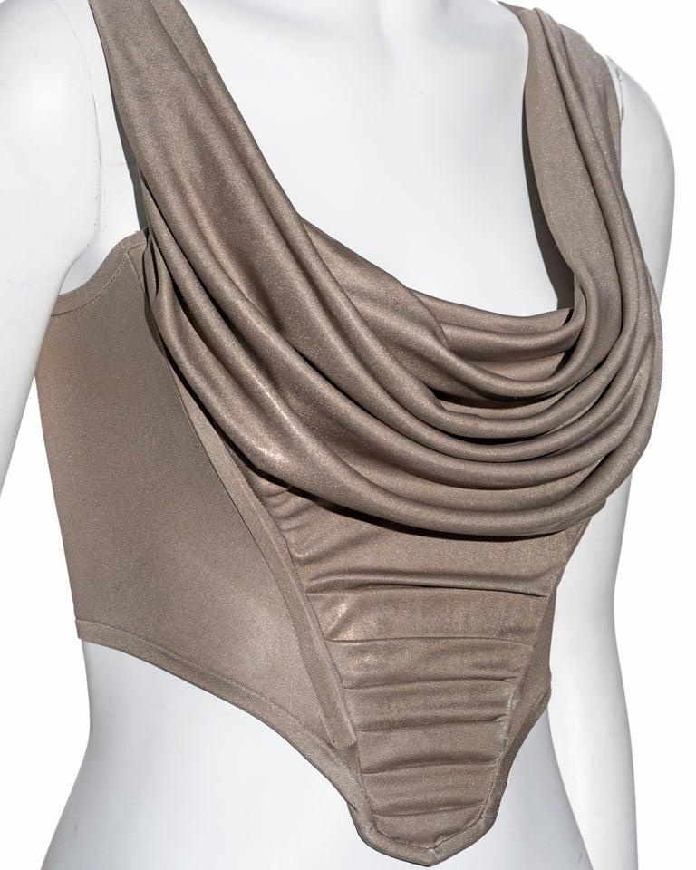 Vivienne Westwood taupe jersey draped corset, ss 1988 For Sale at 1stDibs