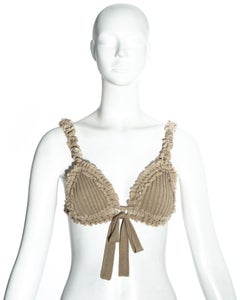 Vivienne Westwood taupe lace and knitted adjustable bra, ss 1996
