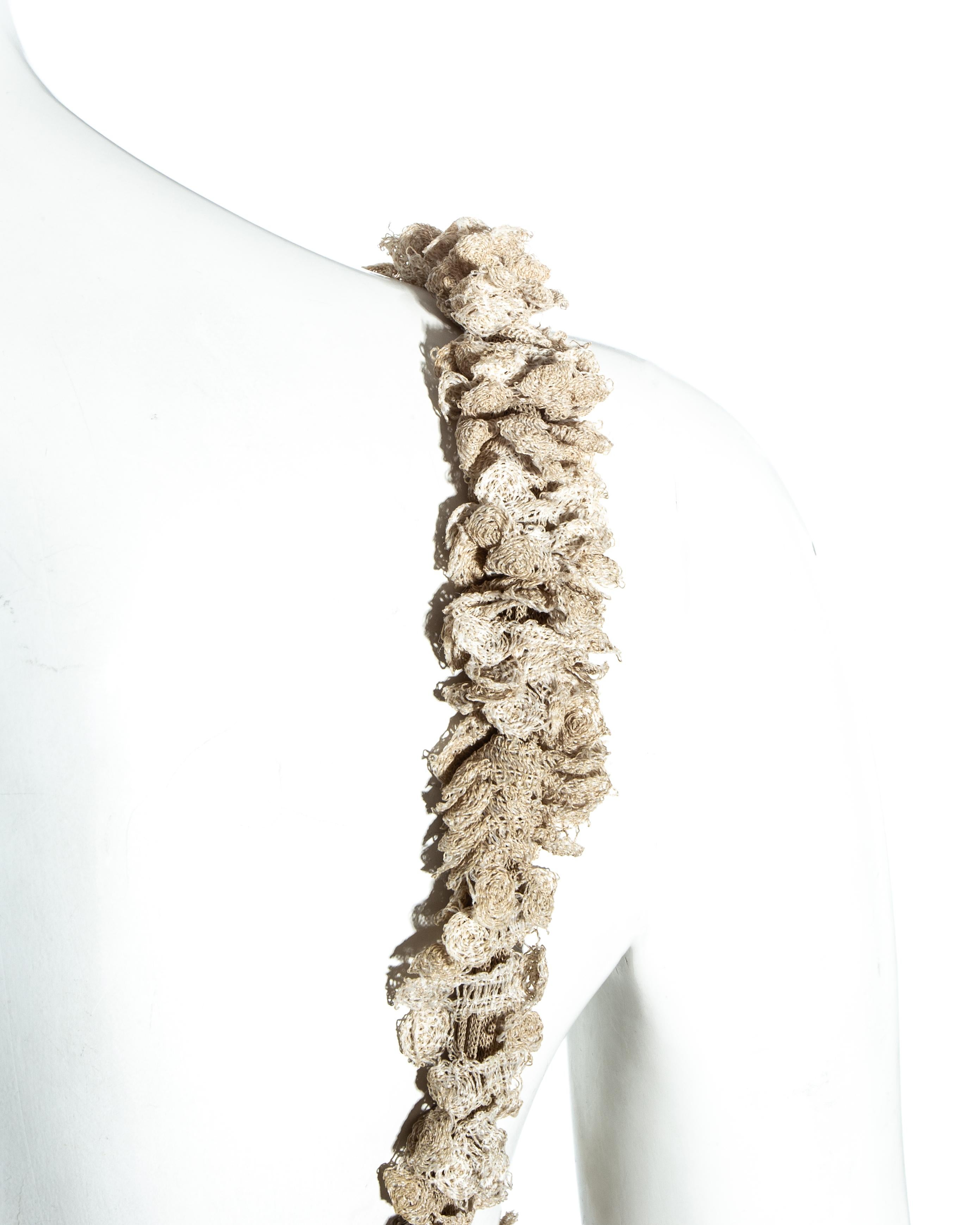 Brown Vivienne Westwood taupe lace and knitted adjustable bra, ss 1996