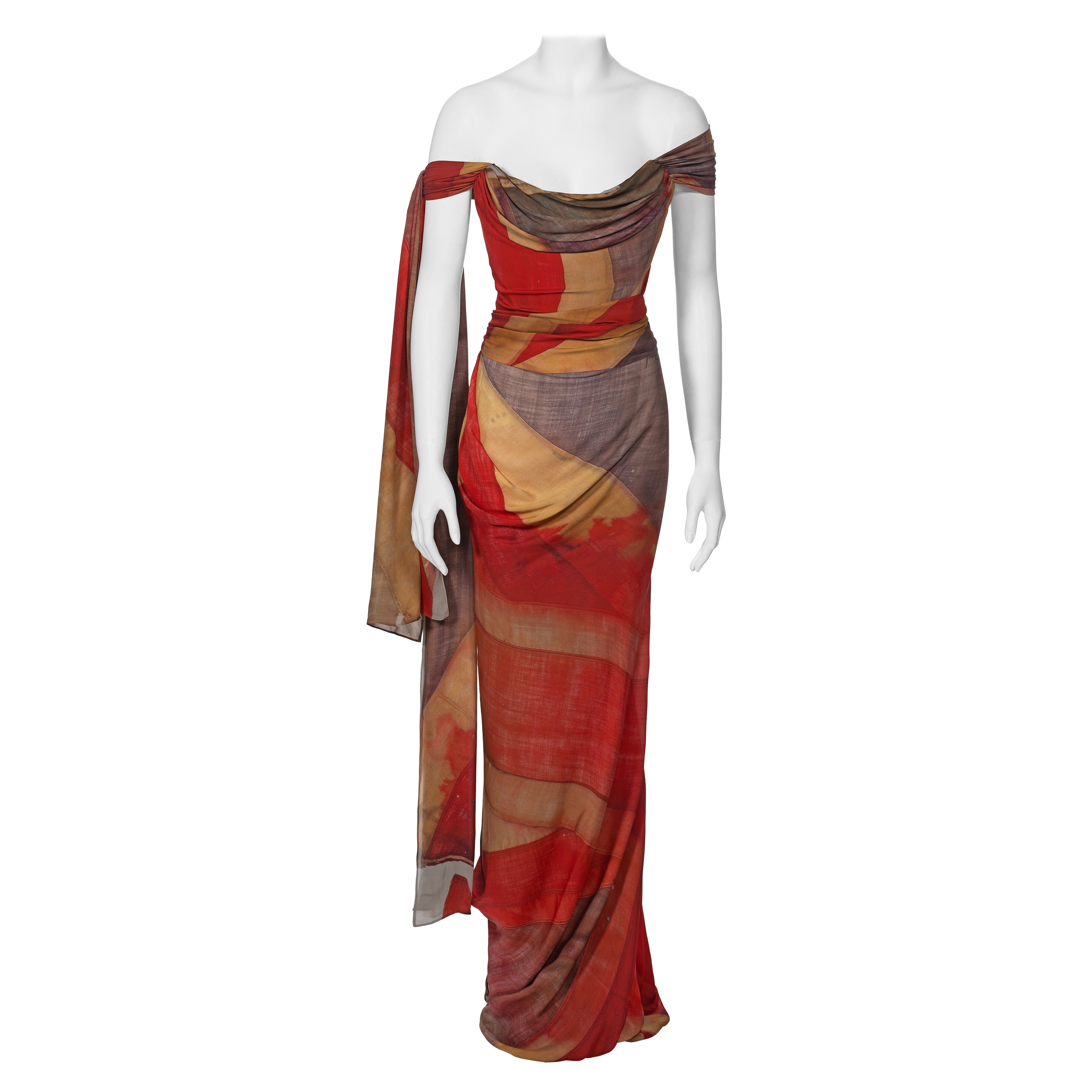 Vivienne Westwood Drapiertes Seidenkleid „The Queen's Diamond Jubilee“ mit Korsett und Korsett, 2012