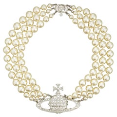Vivienne Westwood - Tour de cou à trois rangs de perles Bas