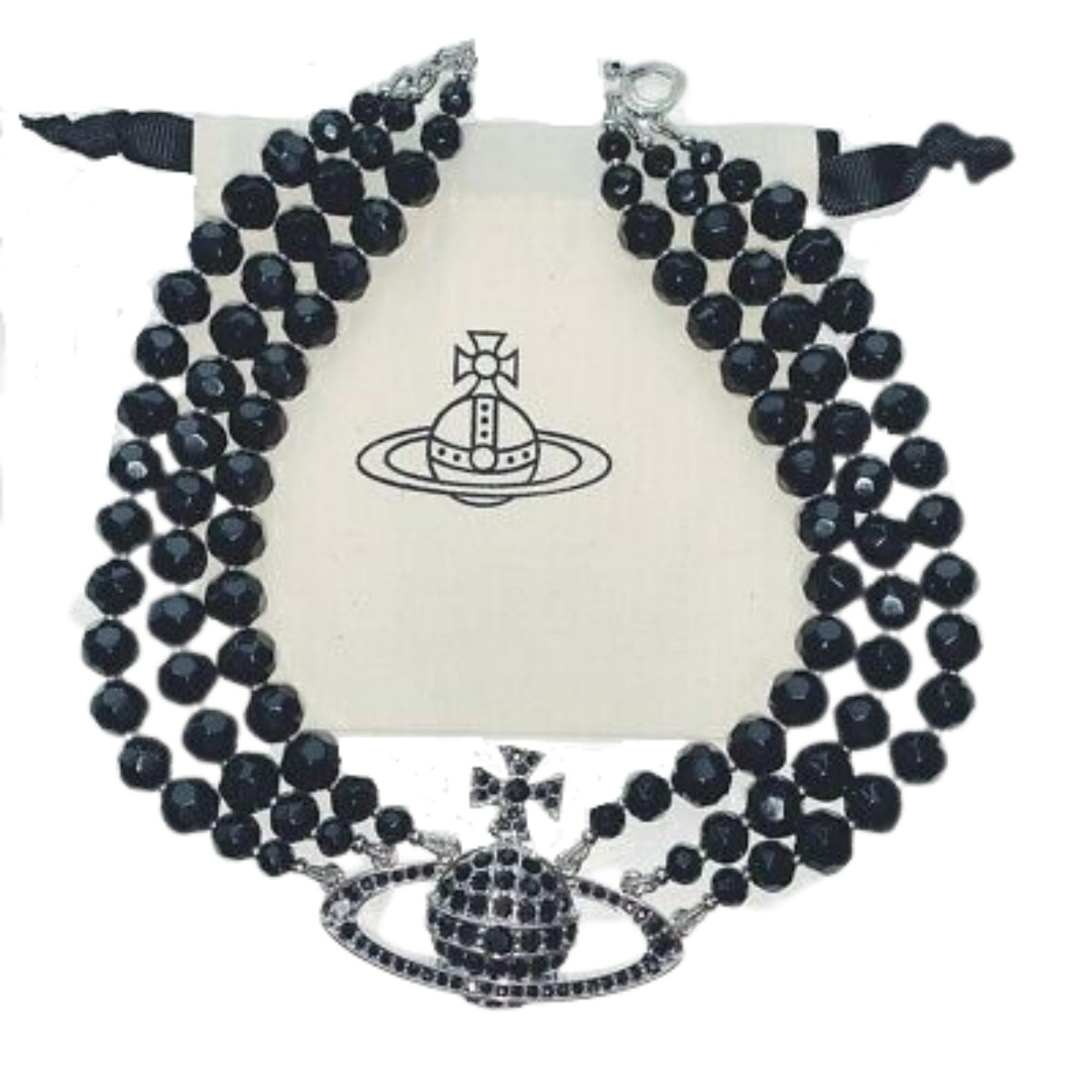 vivienne westwood black pearl necklace