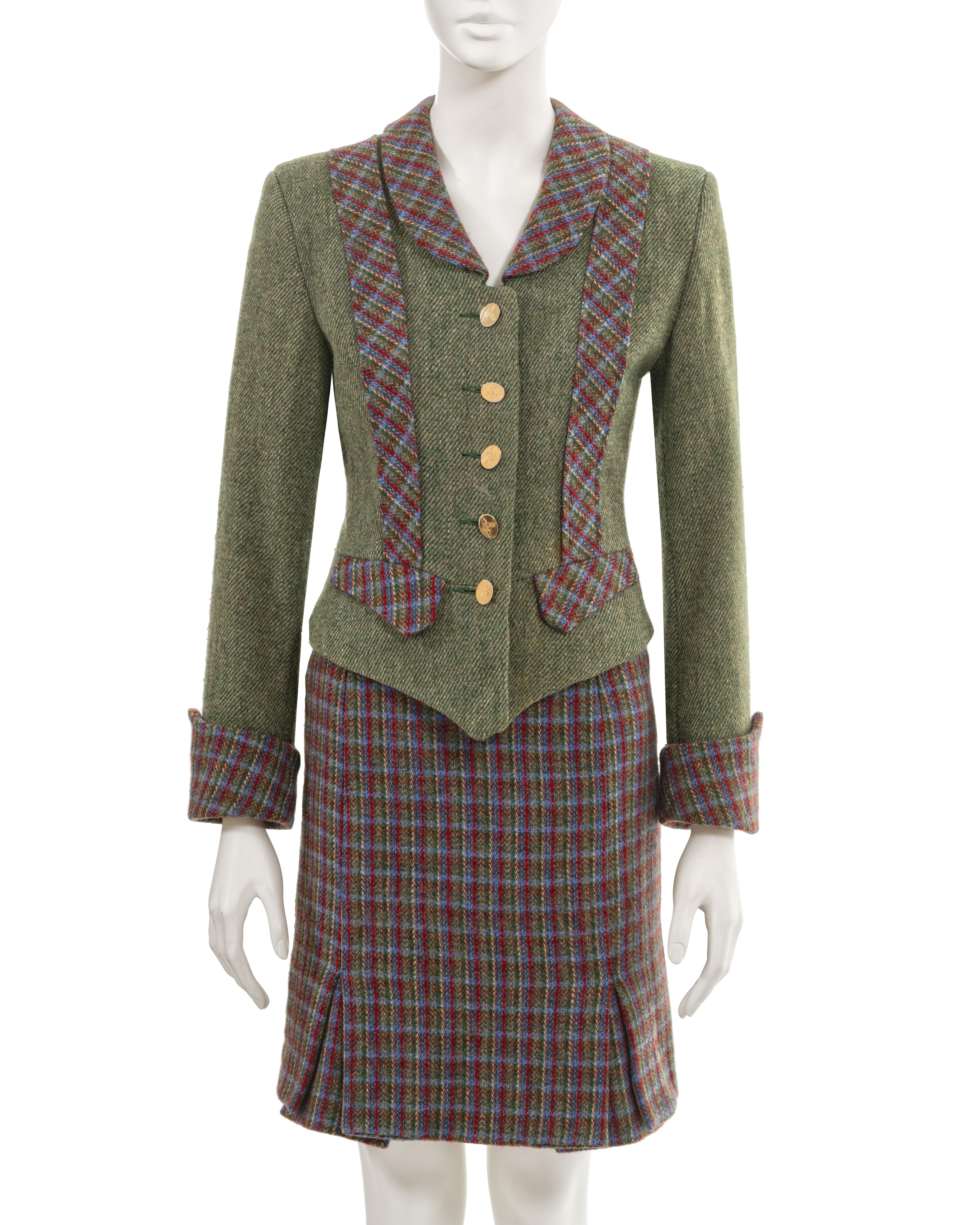 Vivienne Westwood 'Time Machine' tartan wool skirt suit, fw 1988 In Excellent Condition For Sale In London, GB