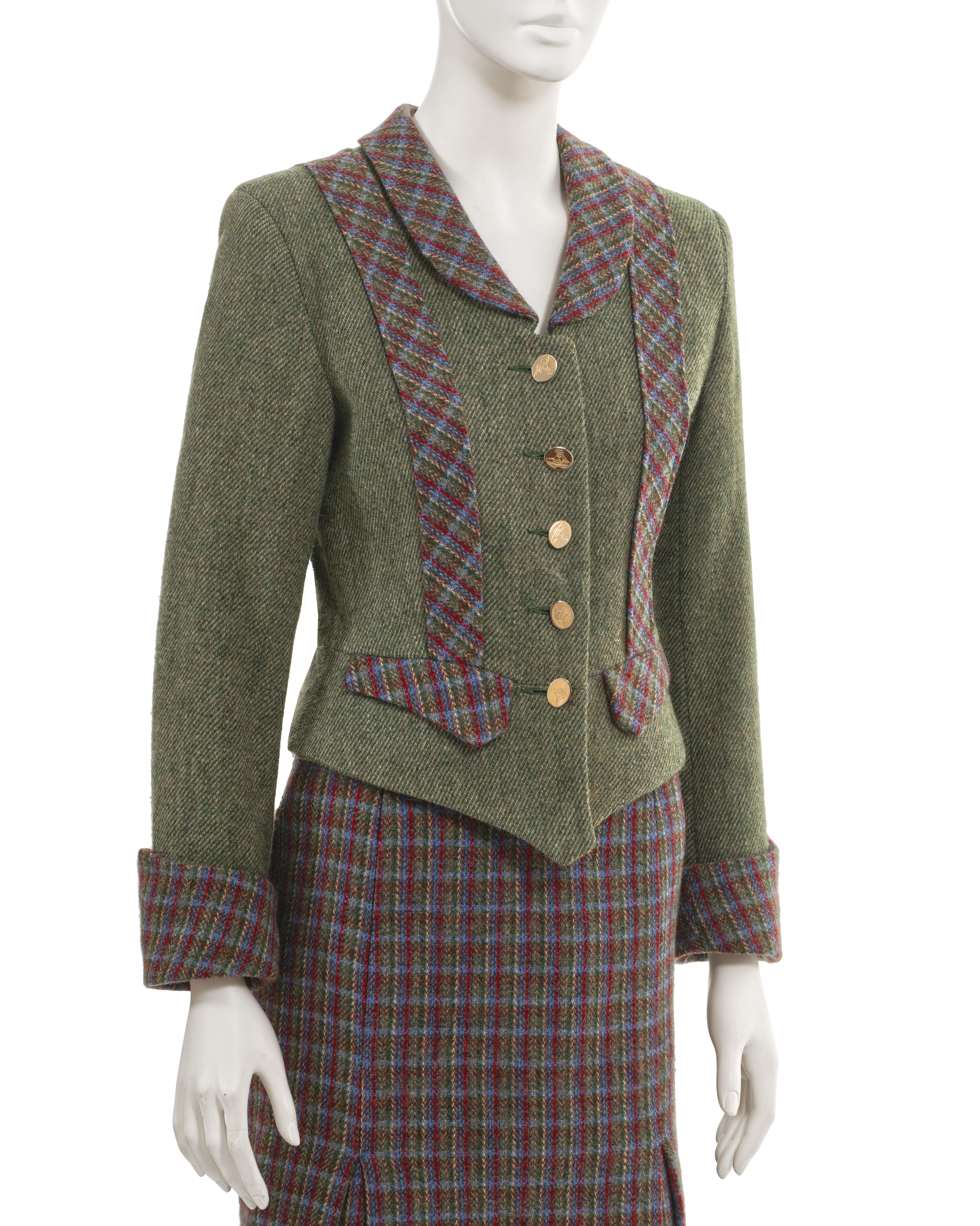Vivienne Westwood 'Time Machine' tartan wool skirt suit, fw 1988 For Sale 1