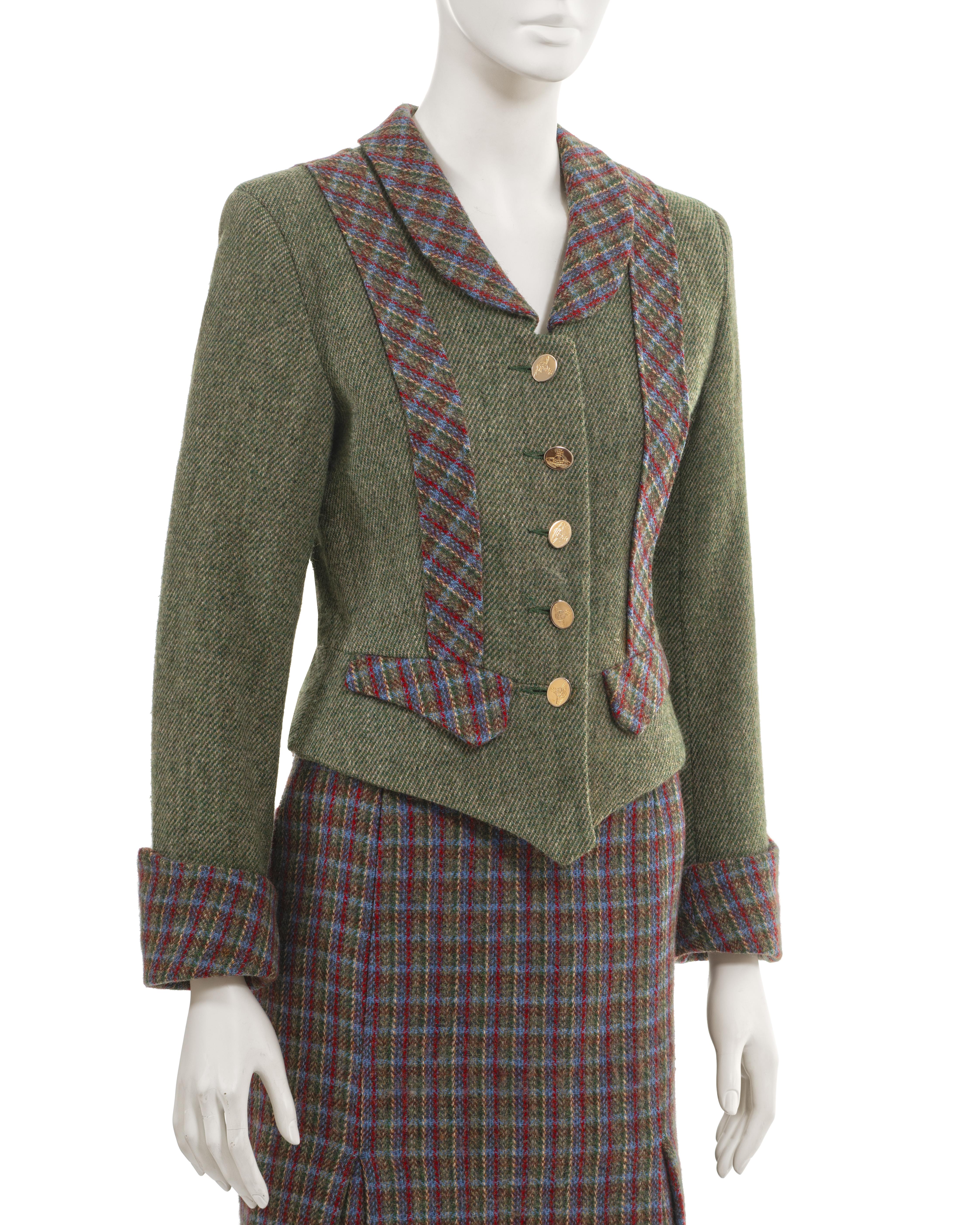 Vivienne Westwood 'Time Machine' tartan wool skirt suit, fw 1988 For Sale 2