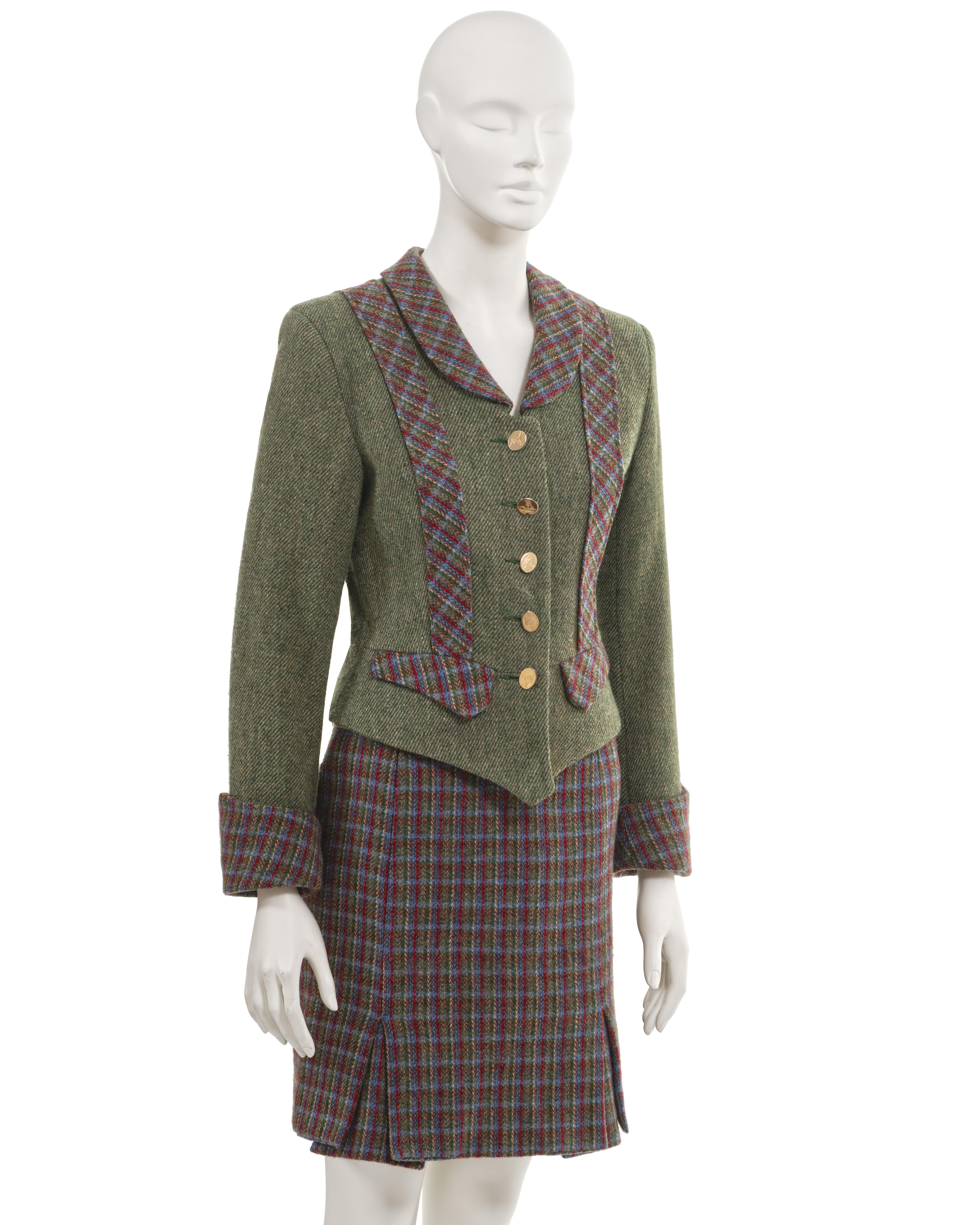 Vivienne Westwood 'Time Machine' tartan wool skirt suit, fw 1988 For Sale 3