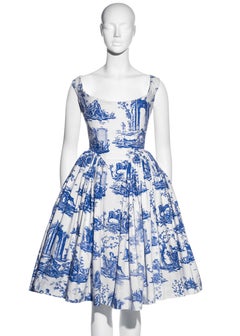 Vivienne Westwood Toile de Jouy printed cotton dress with pannier, ss 1996