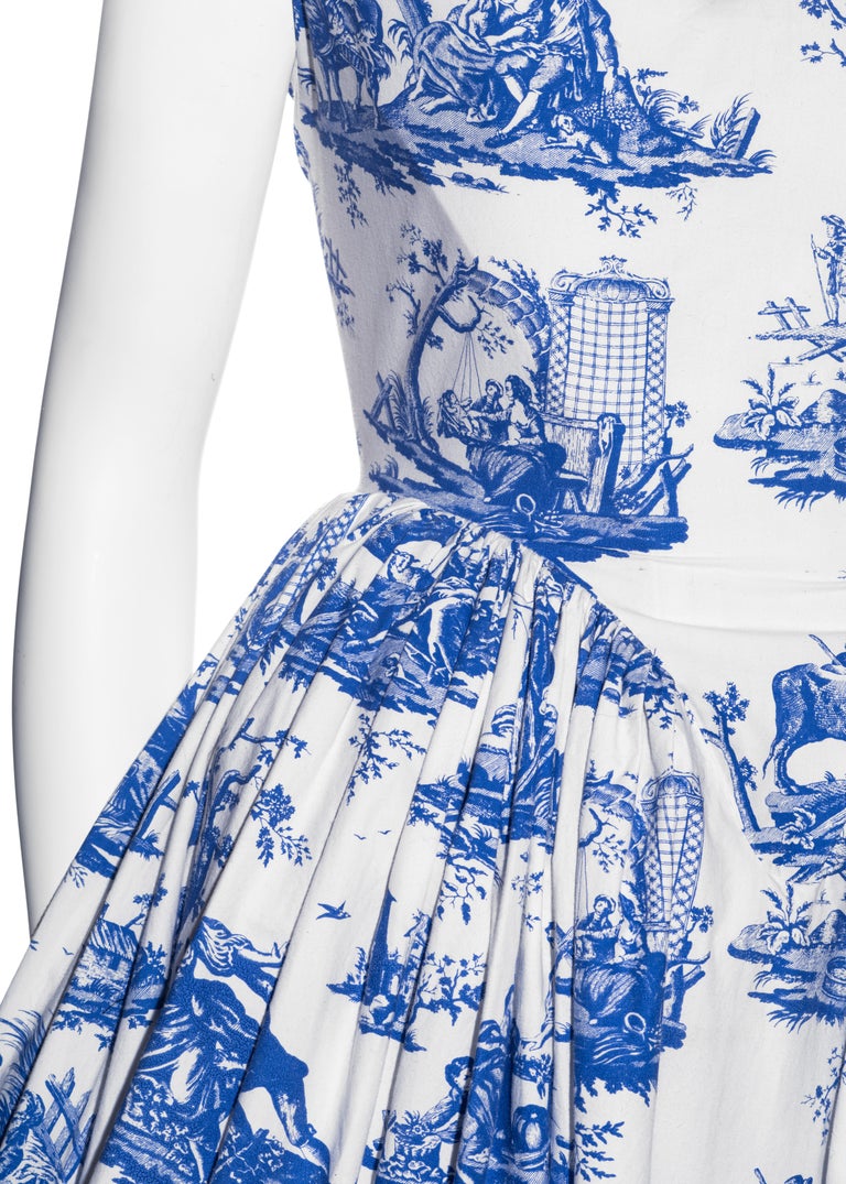 Vivienne Westwood Toile de Jouy printed cotton dress with pannier, ss