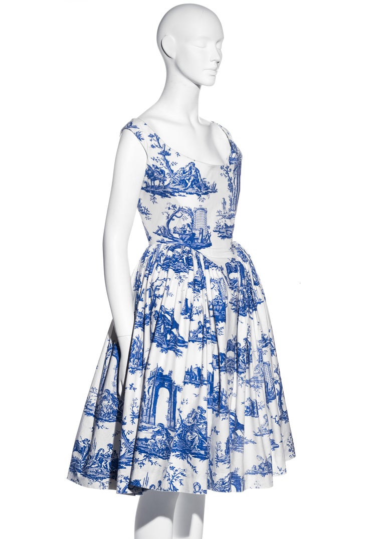 Vivienne Westwood Toile de Jouy printed cotton dress with pannier, ss