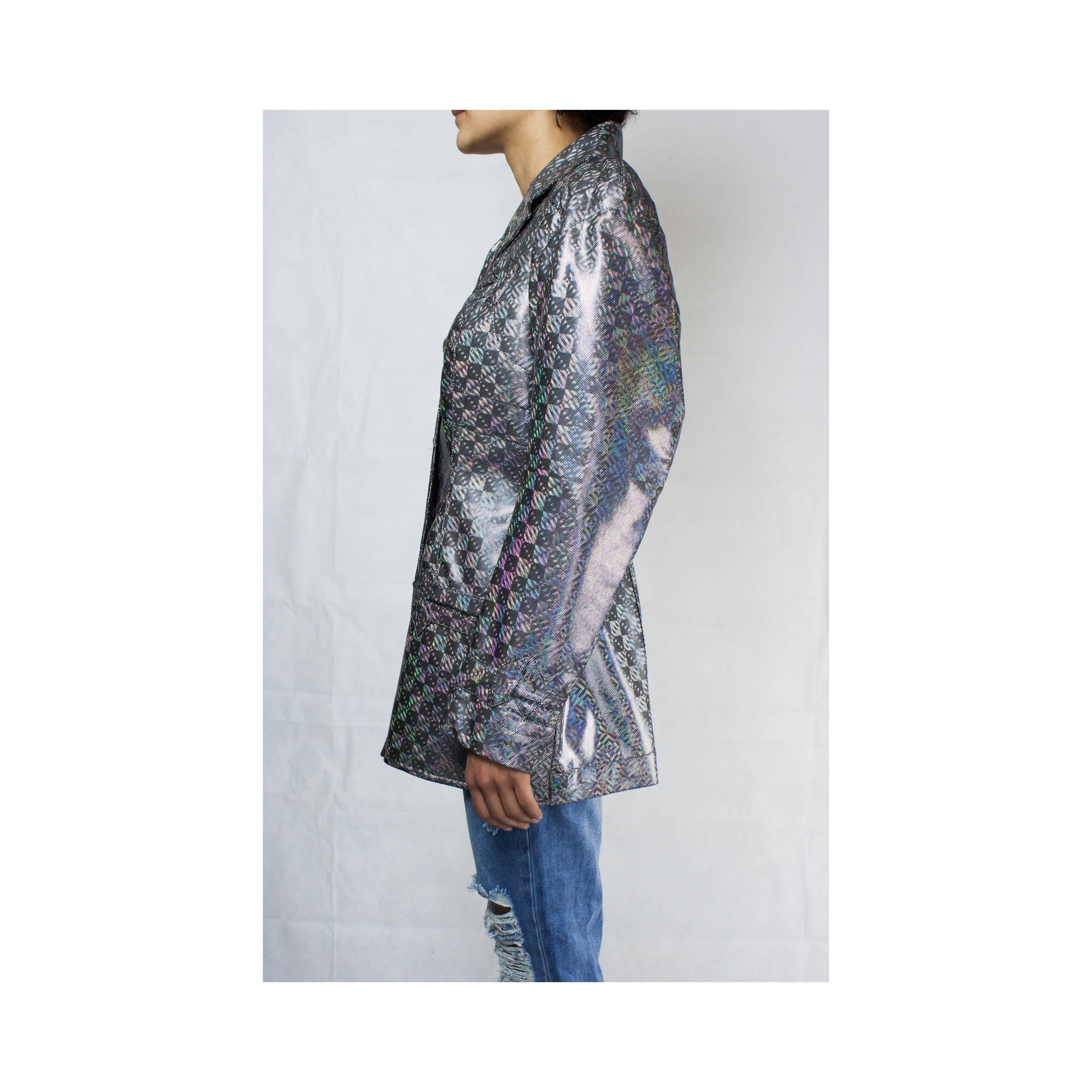 Gray Vivienne Westwood unique couture   metallic  padded saharien jacket, circa 1990s