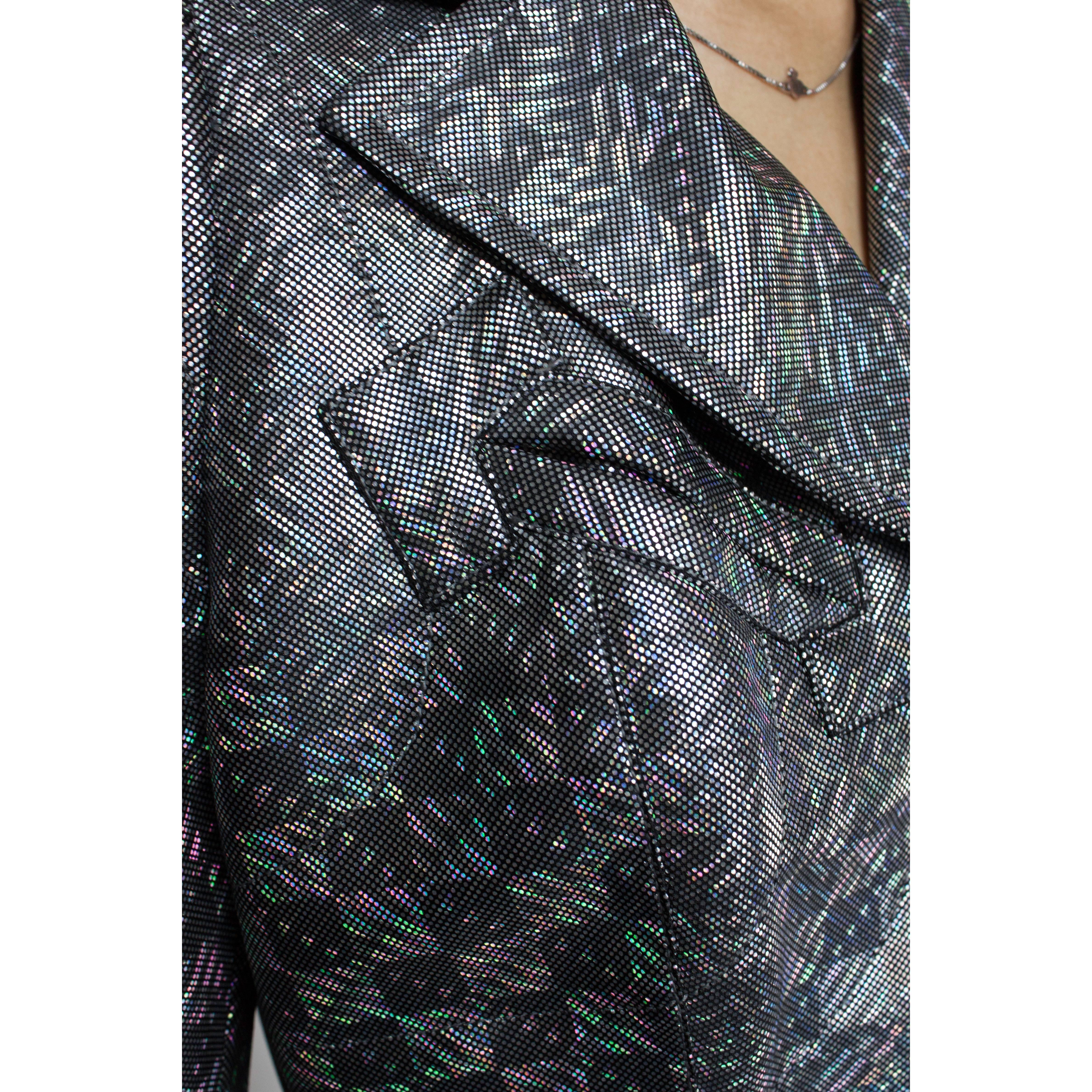 Vivienne Westwood : une couture unique   métallique  veste saharienne paddée, circa 1990 en vente 3