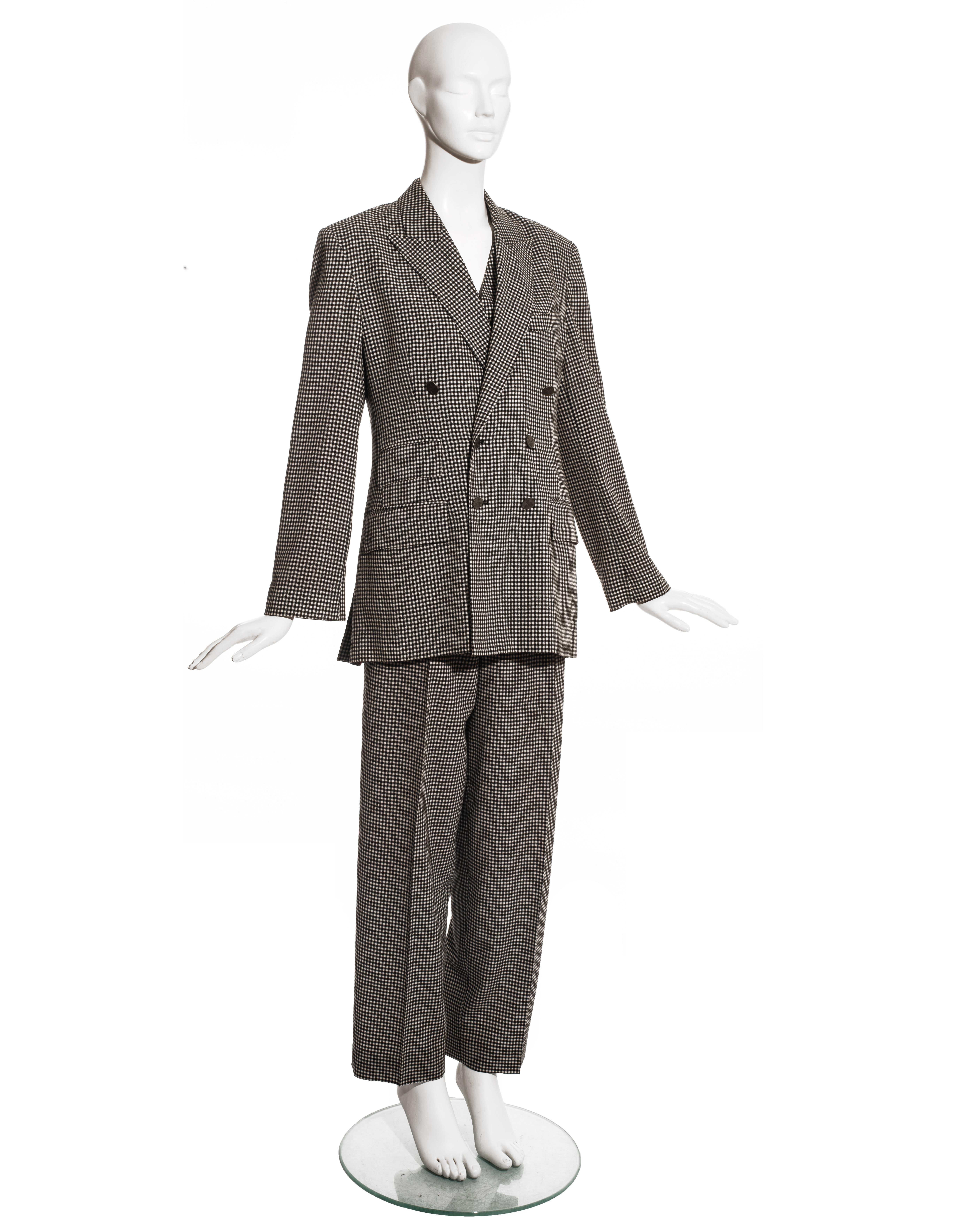 Costume pantalon trois pièces unisexe en laine à carreaux Vivienne Westwood, automne-hiver 1992 Excellent état - En vente à London, GB