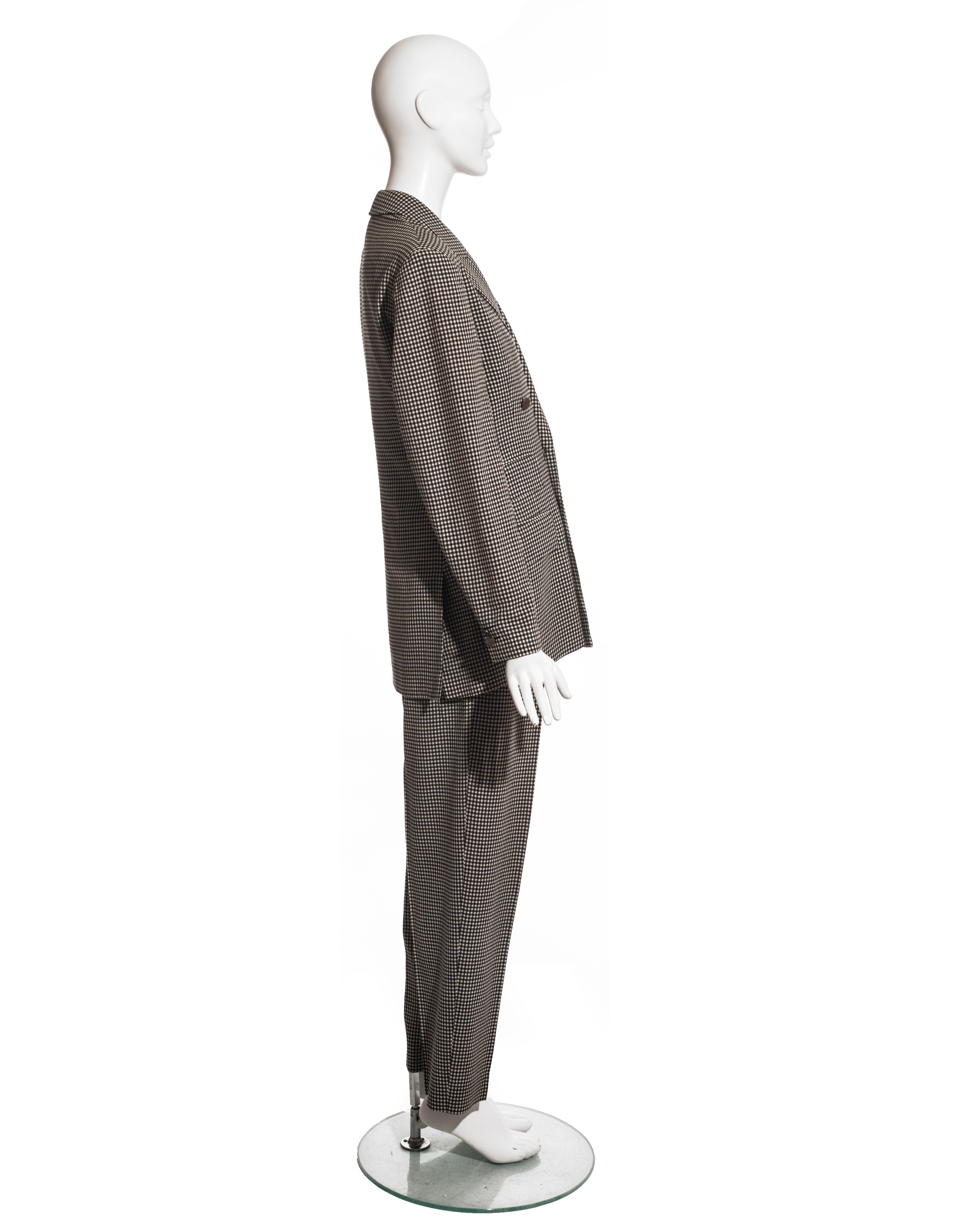 Costume pantalon trois pièces unisexe en laine à carreaux Vivienne Westwood, automne-hiver 1992 Unisexe en vente