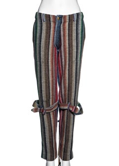 Vivienne Westwood unisex multicoloured striped wool bondage pants, fw 1995