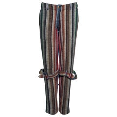 Vivienne Westwood - Pantalon bondage unisexe en laine rayée multicolore:: automne-hiver 1995