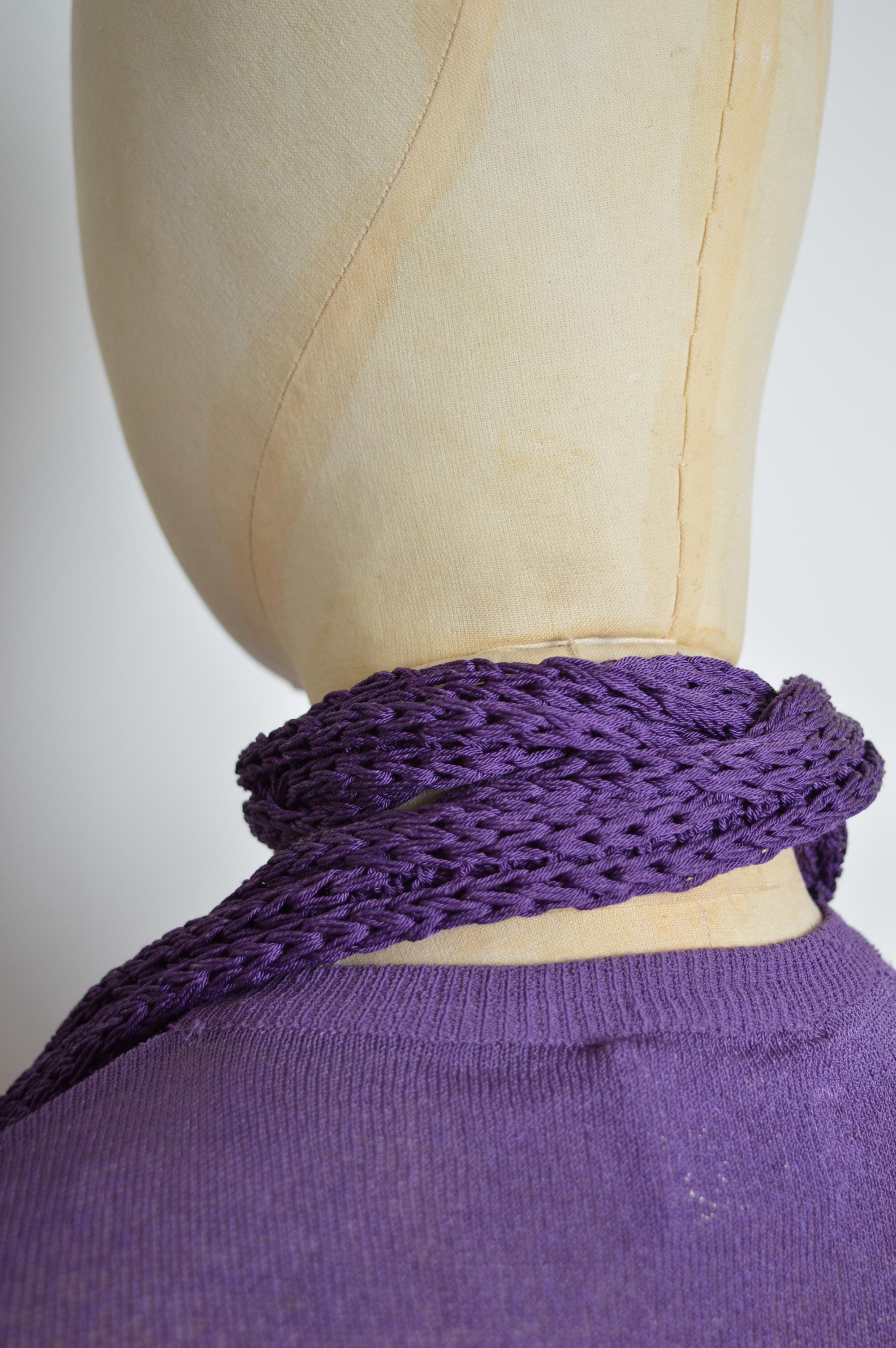 Vivienne Westwood Unusual Purple Knit Halter Neck button down Cardigan For Sale 8