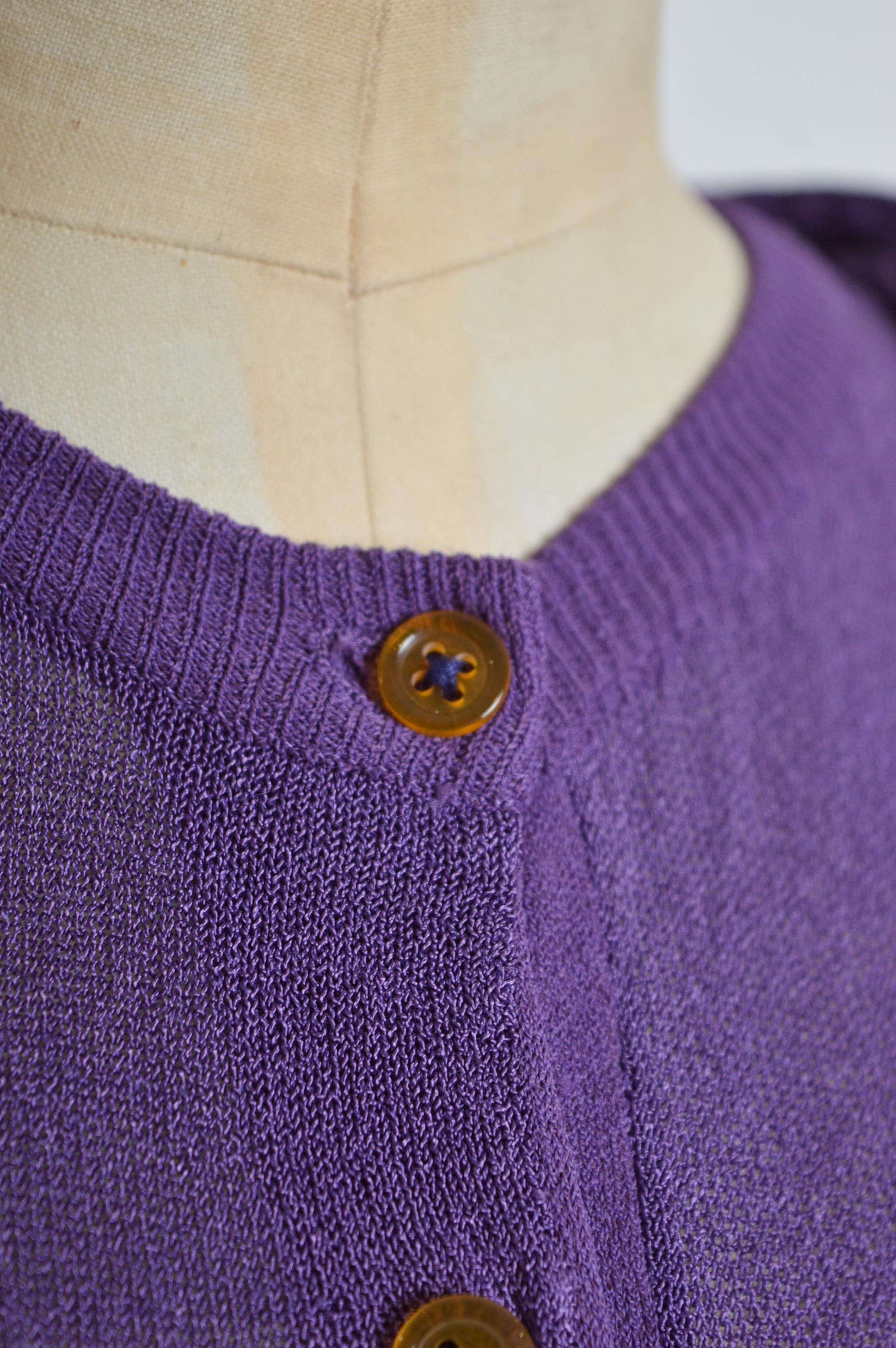 Vivienne Westwood Unusual Purple Knit Halter Neck button down Cardigan For Sale 1