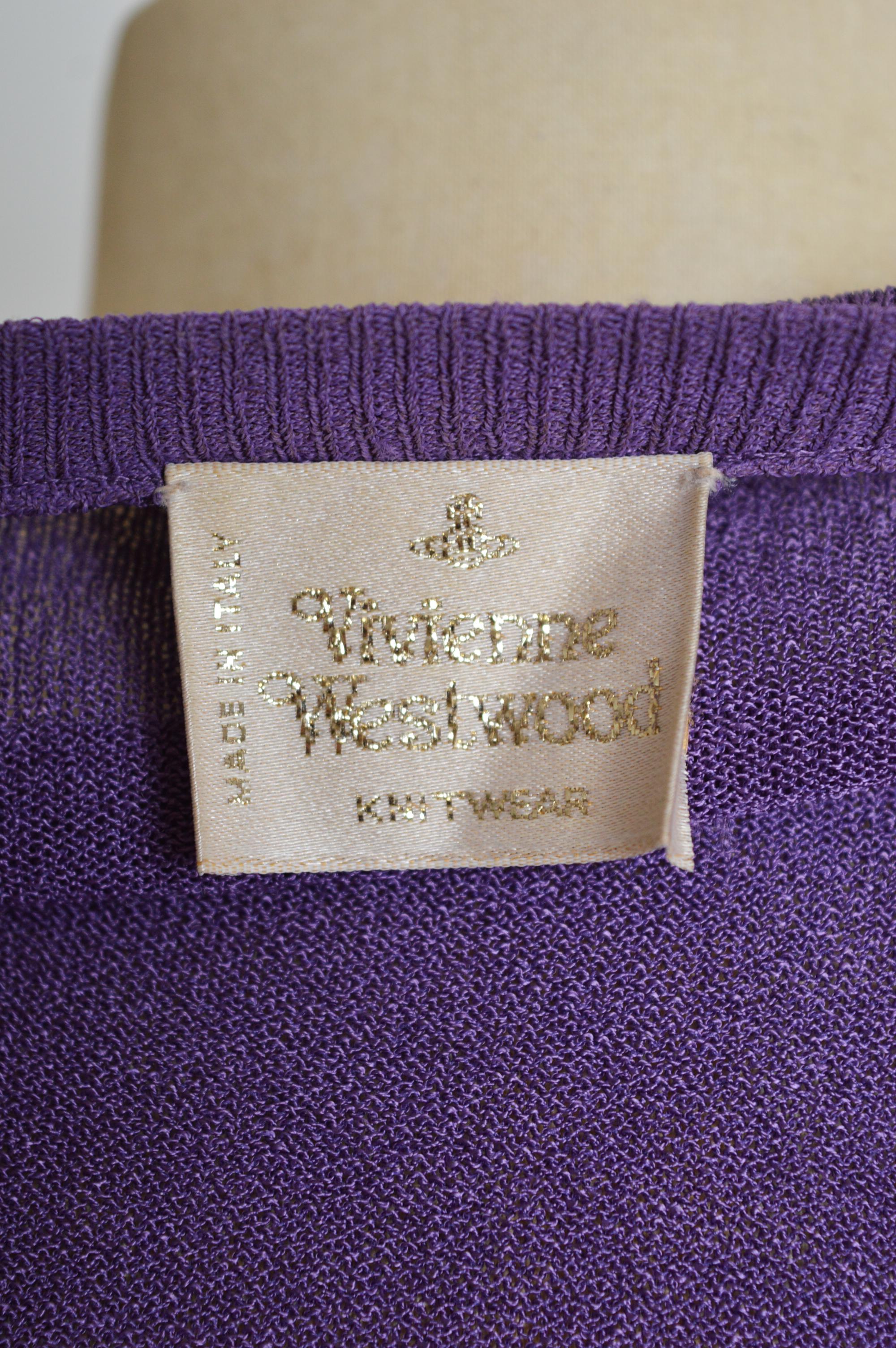 Vivienne Westwood Unusual Purple Knit Halter Neck button down Cardigan For Sale 4