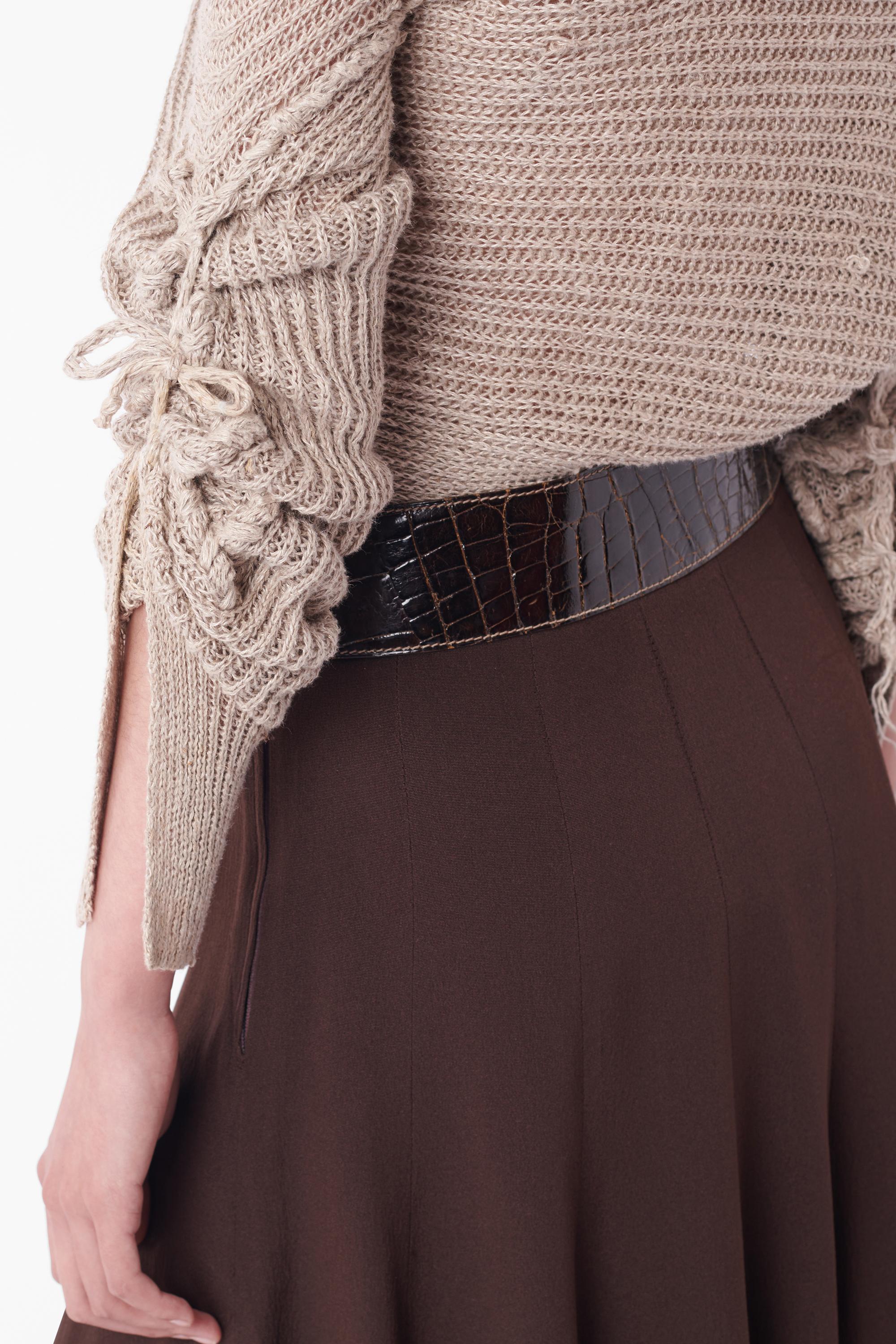 Vivienne Westwood Gold Label Vintage Asymmetric Beige Linen Multi-wear Cardigan In Excellent Condition For Sale In London, GB