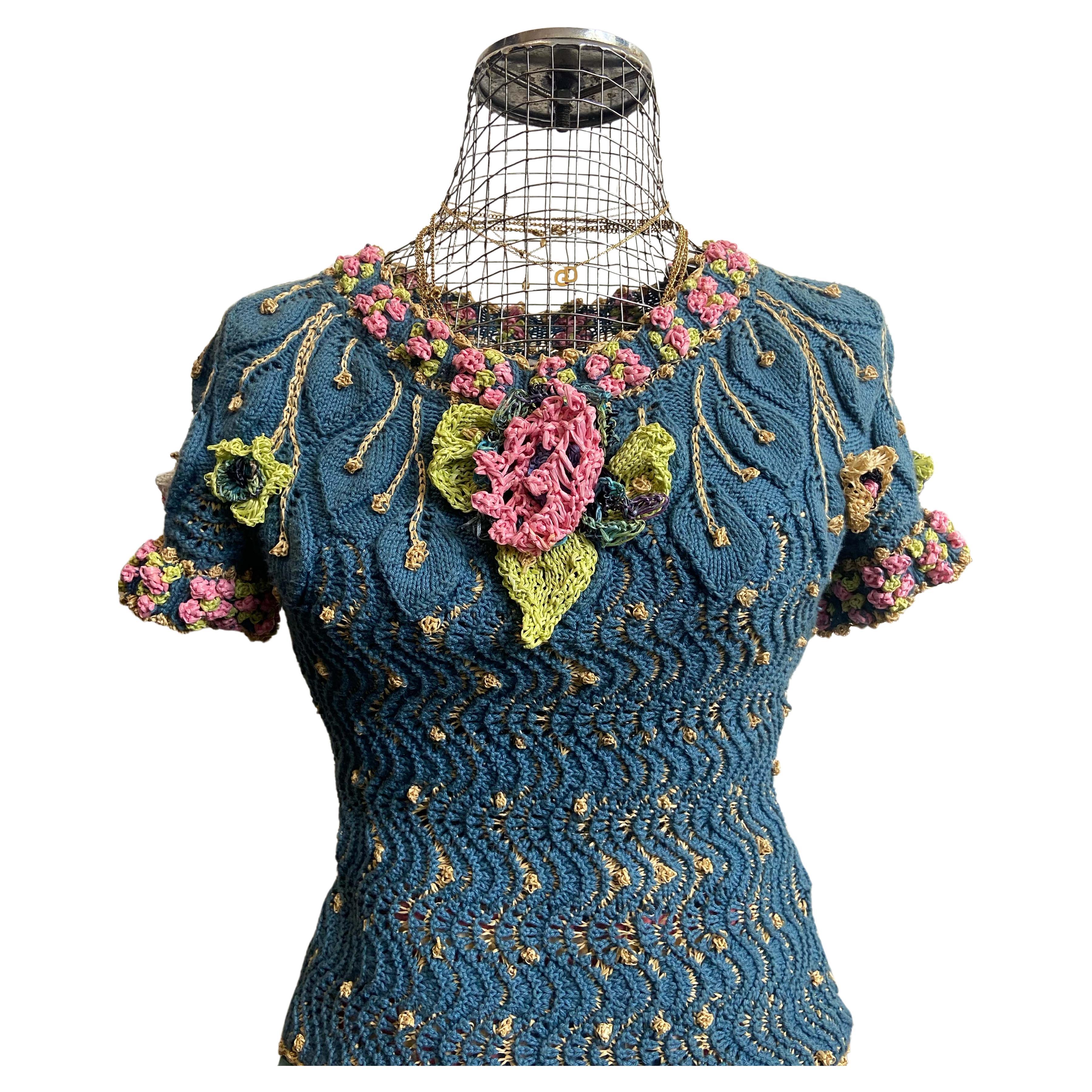 Vivienne Westwood Vintage F/W 1994 " On Liberty" Top de punto floral en venta