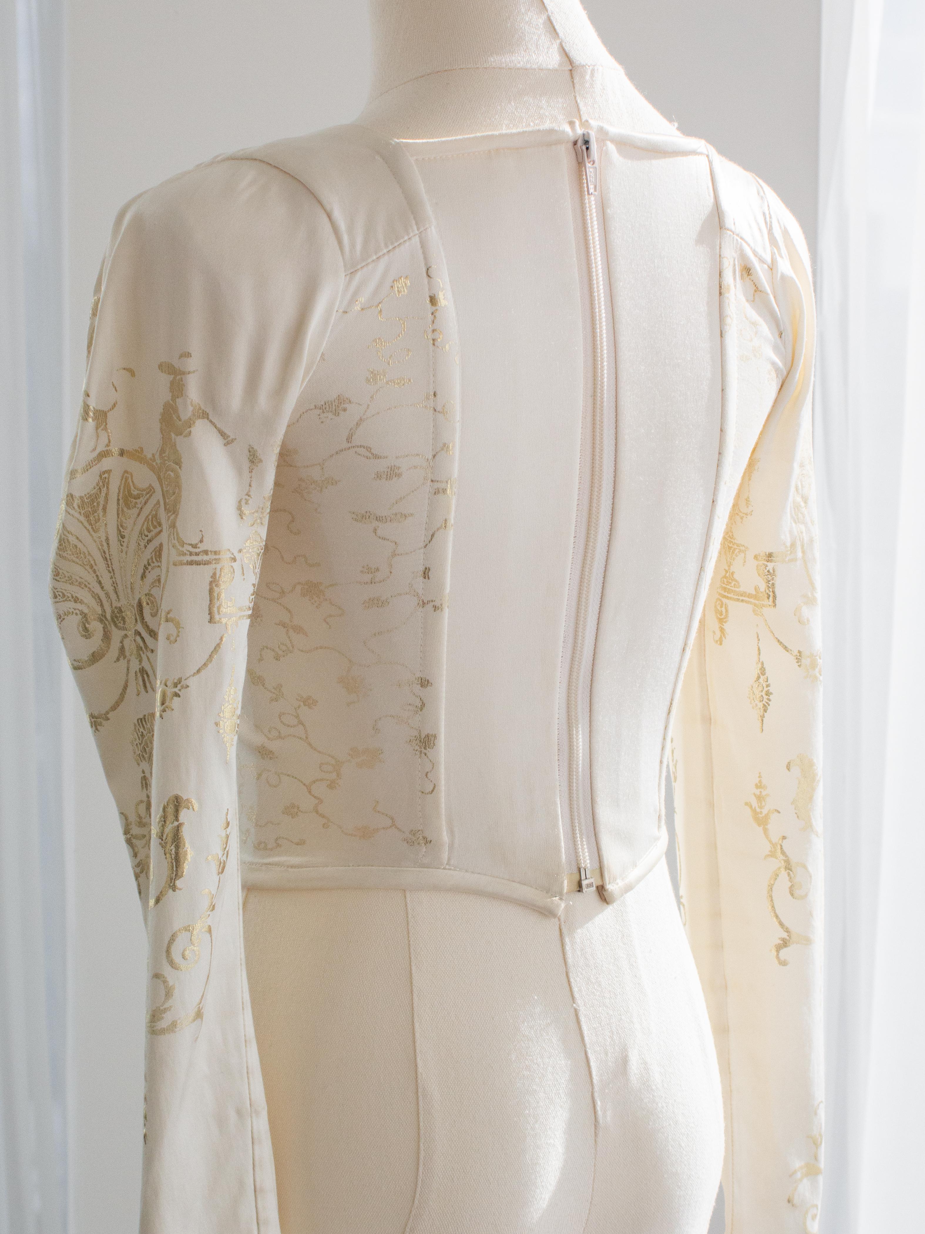 Vivienne Westwood Vintage H/W1991 Weißgold Satin-Boulle-Korsett-Oberteil aus Weißgold im Angebot 10