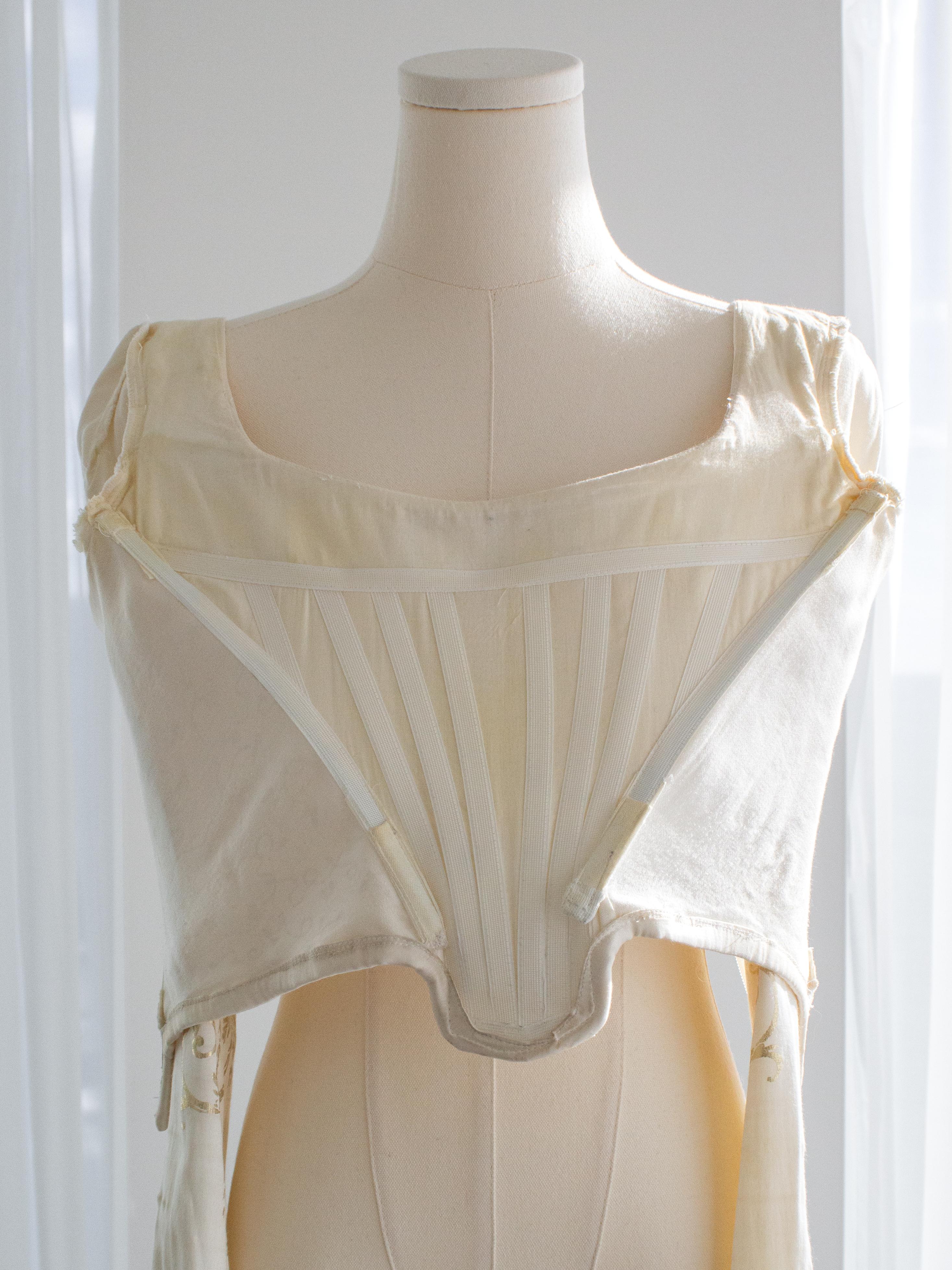 Vivienne Westwood Vintage H/W1991 Weißgold Satin-Boulle-Korsett-Oberteil aus Weißgold im Angebot 13