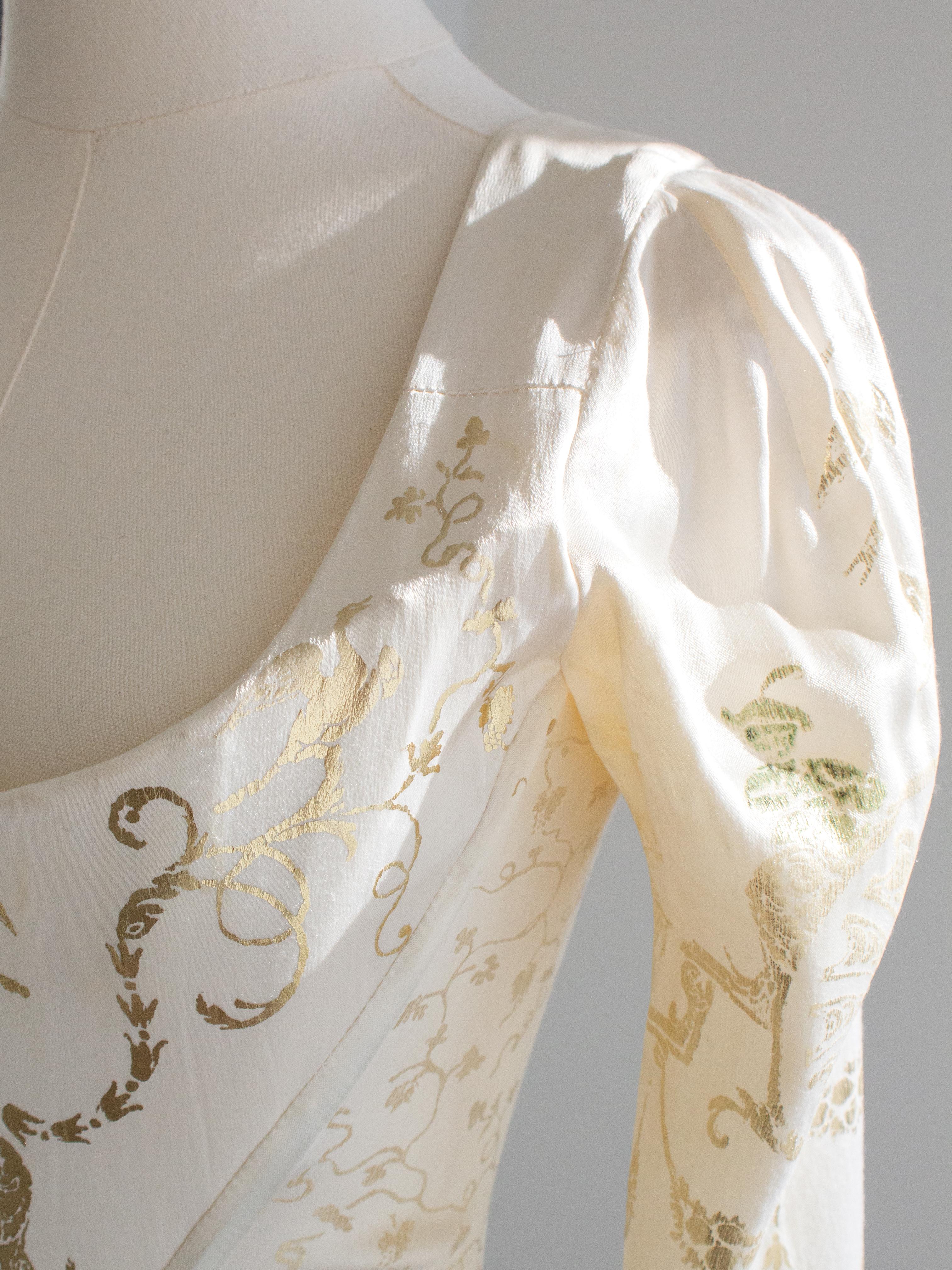 Vivienne Westwood Vintage H/W1991 Weißgold Satin-Boulle-Korsett-Oberteil aus Weißgold im Angebot 3