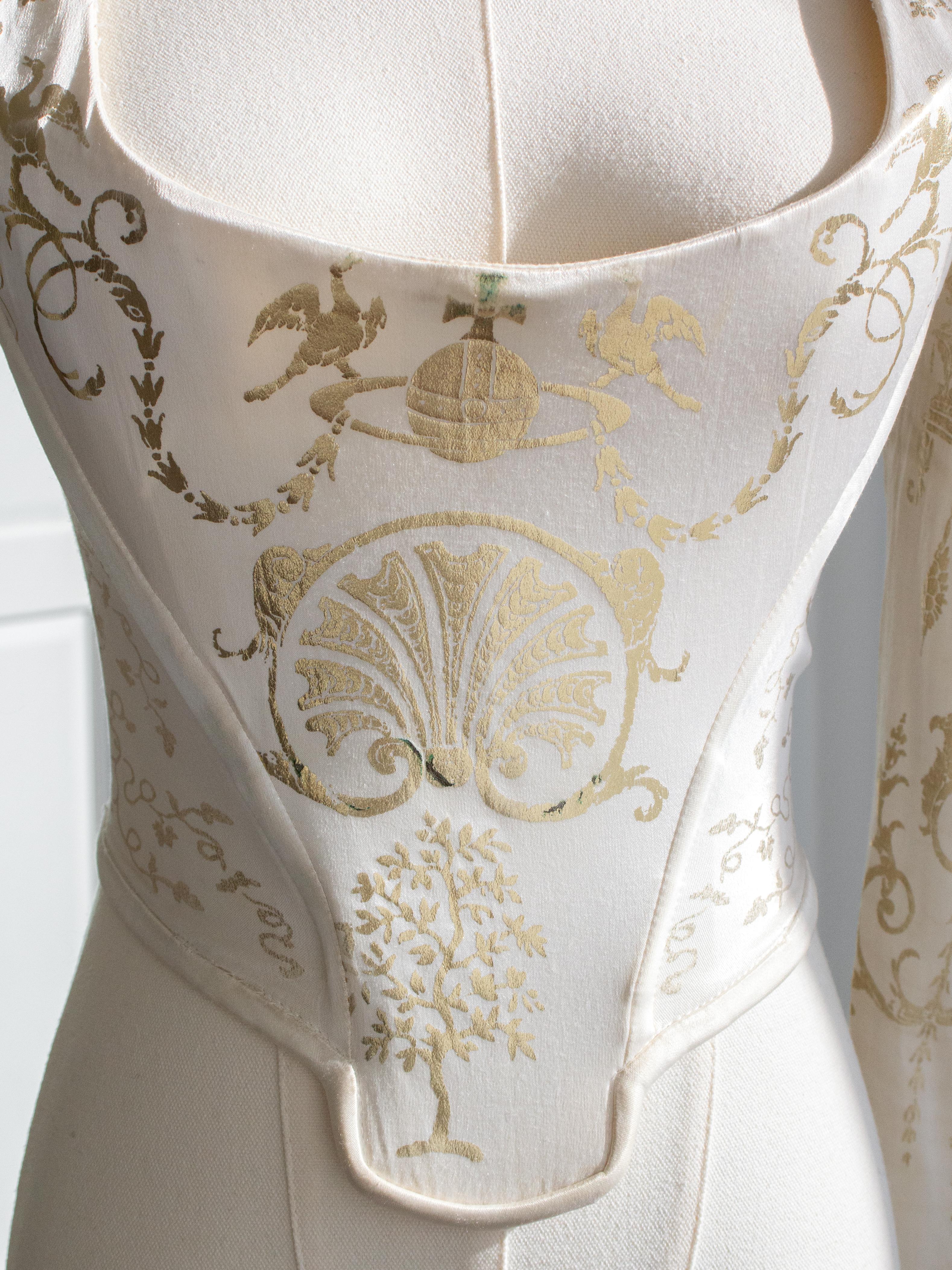 Vivienne Westwood Vintage H/W1991 Weißgold Satin-Boulle-Korsett-Oberteil aus Weißgold im Angebot 4