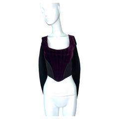VIVIENNE WESTWOOD Vintage Hard Boned Korsett lila Samt schwarze lange Ärmel Vintage