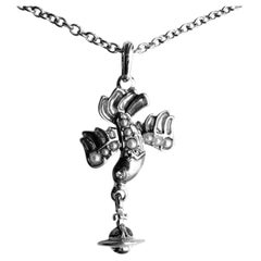 Vivienne Westwood - Vintage Pendant Necklace - Pearl Bird + ‘Orb’ Drop Pendant