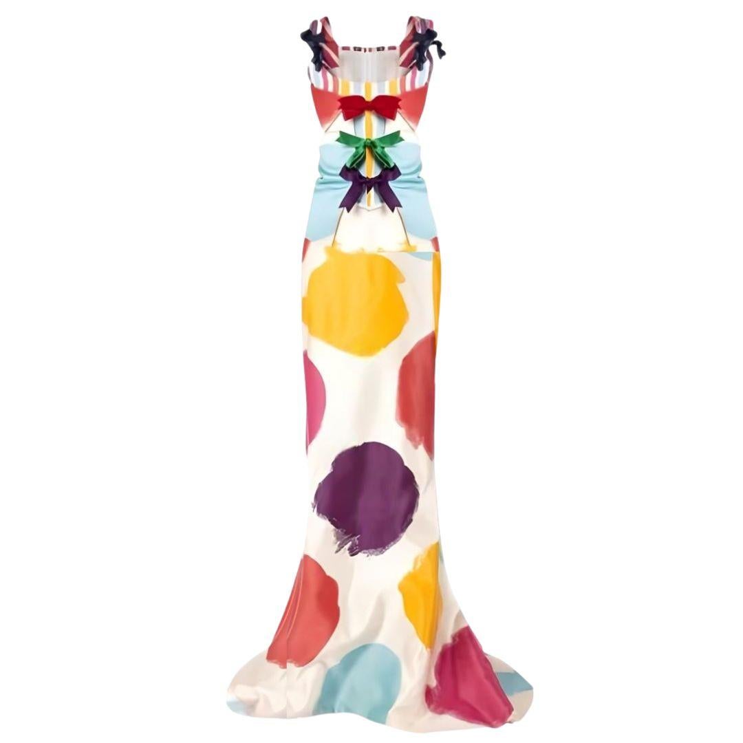 Vivienne Westwood Vintage Archive Polka Dot Silk Gold Label  Evening Gown Spring/Summer 1996 Size 10