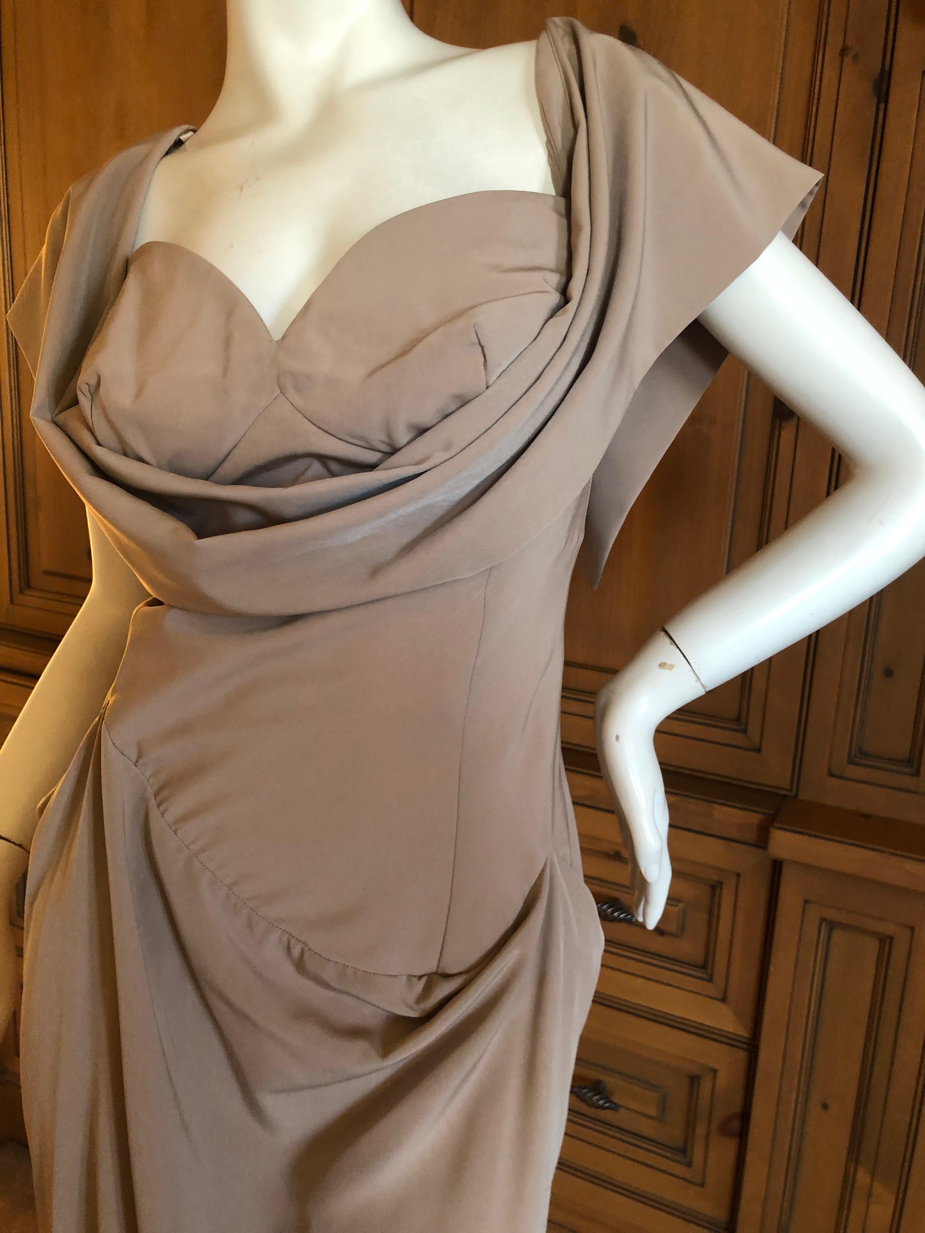 Vivienne Westwood Vintage Red Label Drape Front Dress Size 40 UK In Excellent Condition For Sale In Cloverdale, CA