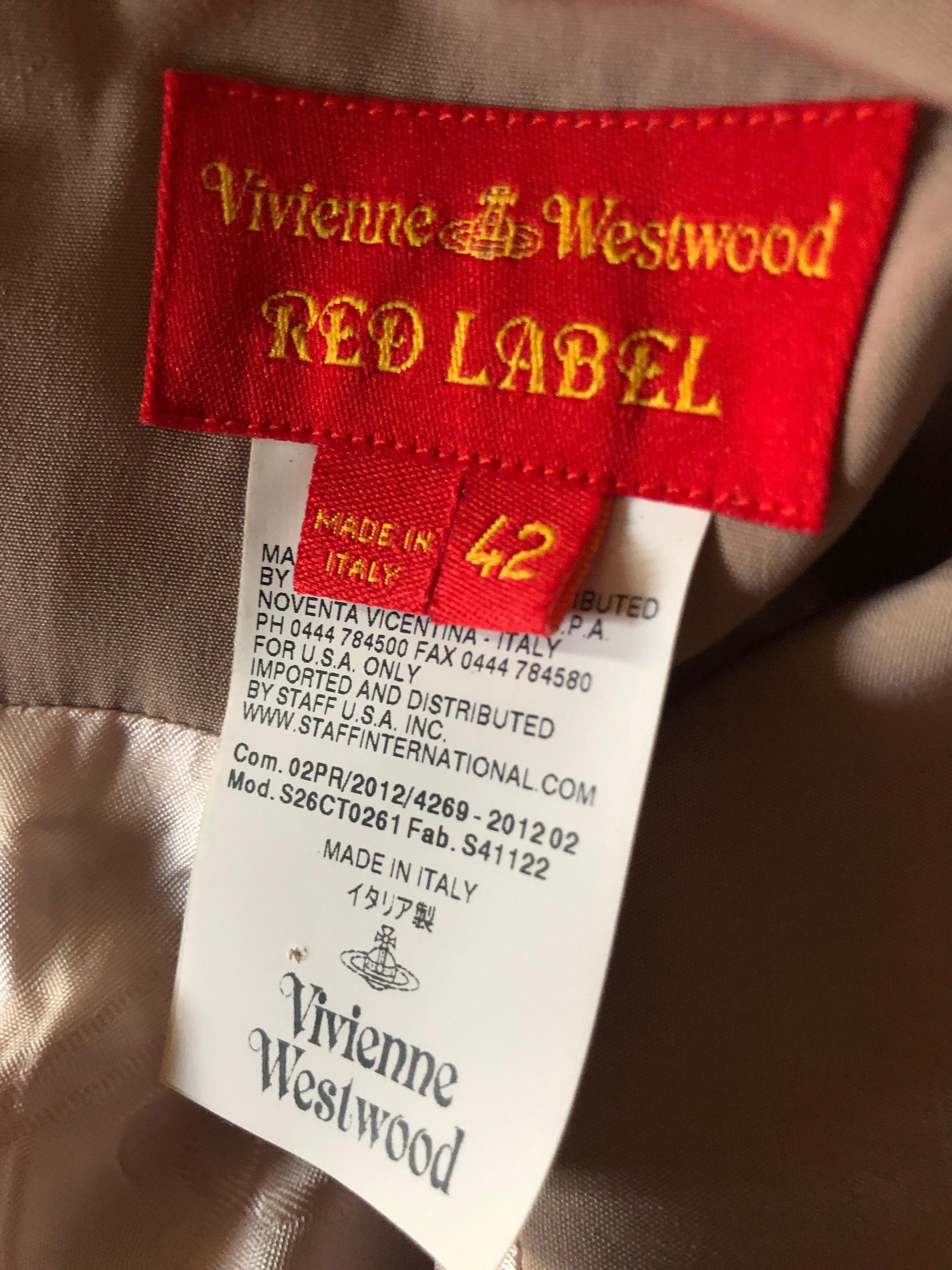 Vivienne Westwood Vintage Red Label Drape Front Dress Size 40 UK For Sale 3