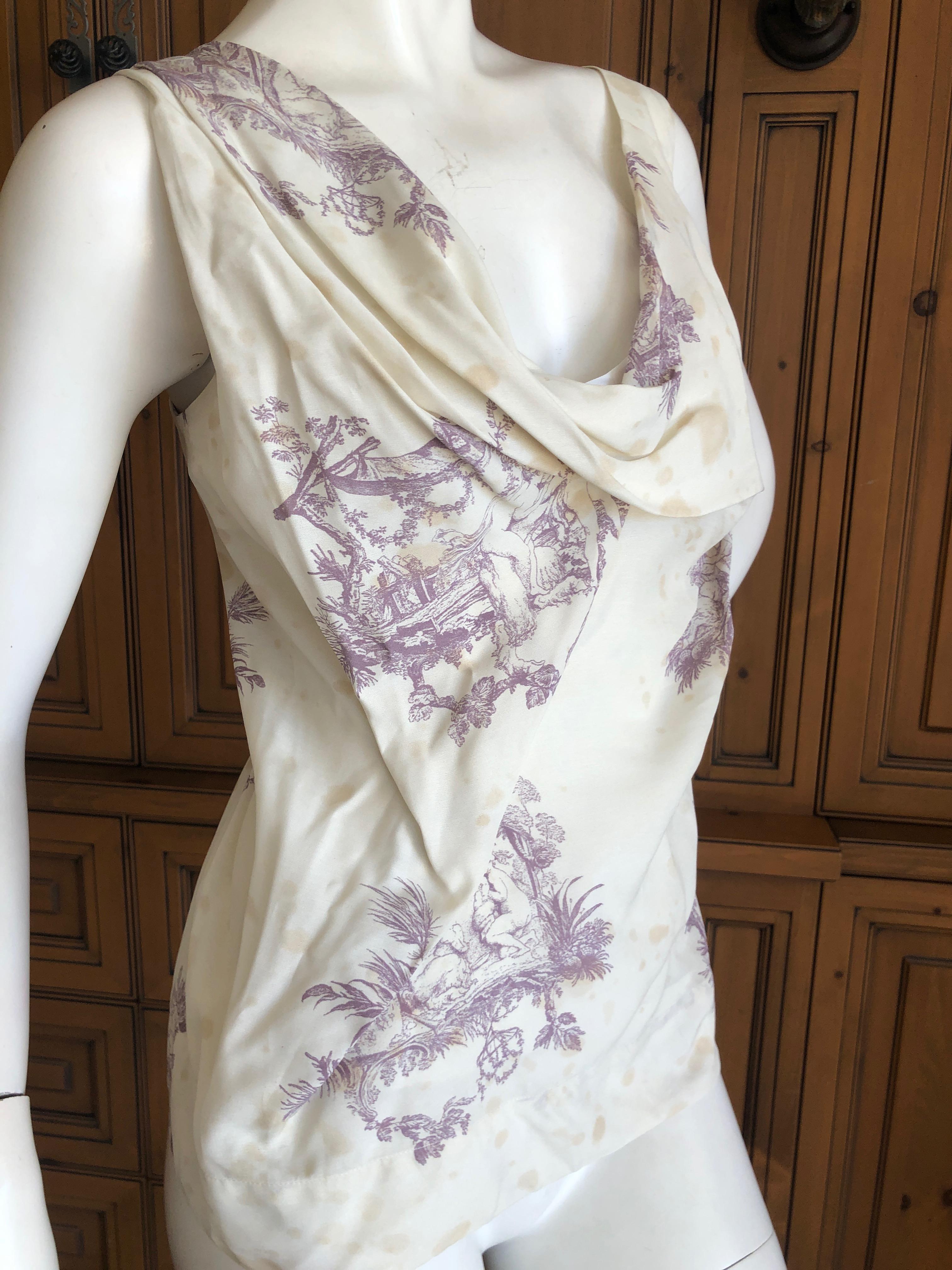Vivienne Westwood Vintage Red Label Toile de Joie Print Top
SO pretty
Size 40 UK
There is a lot of stretch in this fabric.
Bust 38
