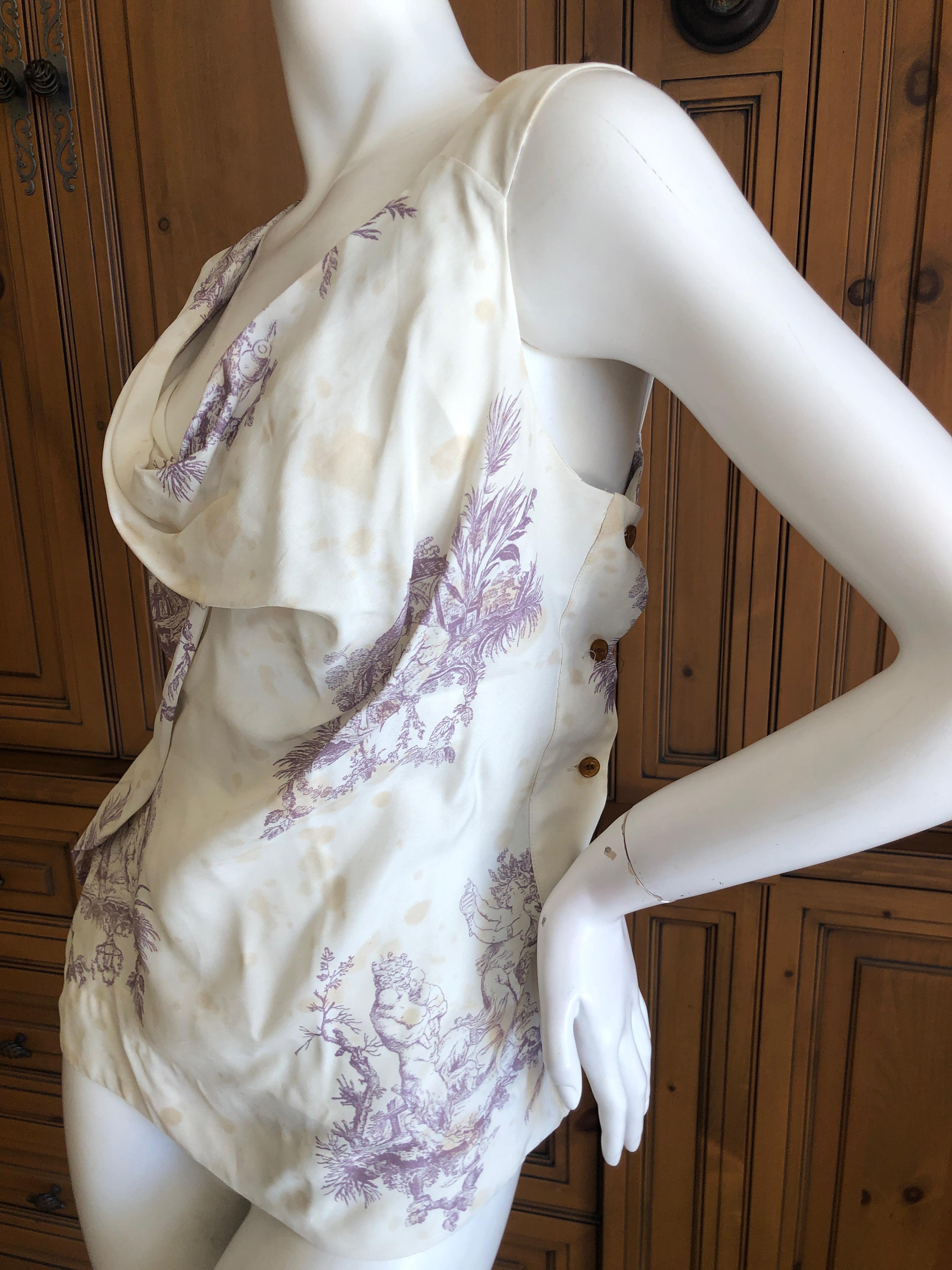 Vivienne Westwood Vintage Red Label Toile de Joie Print Top In Excellent Condition For Sale In Cloverdale, CA