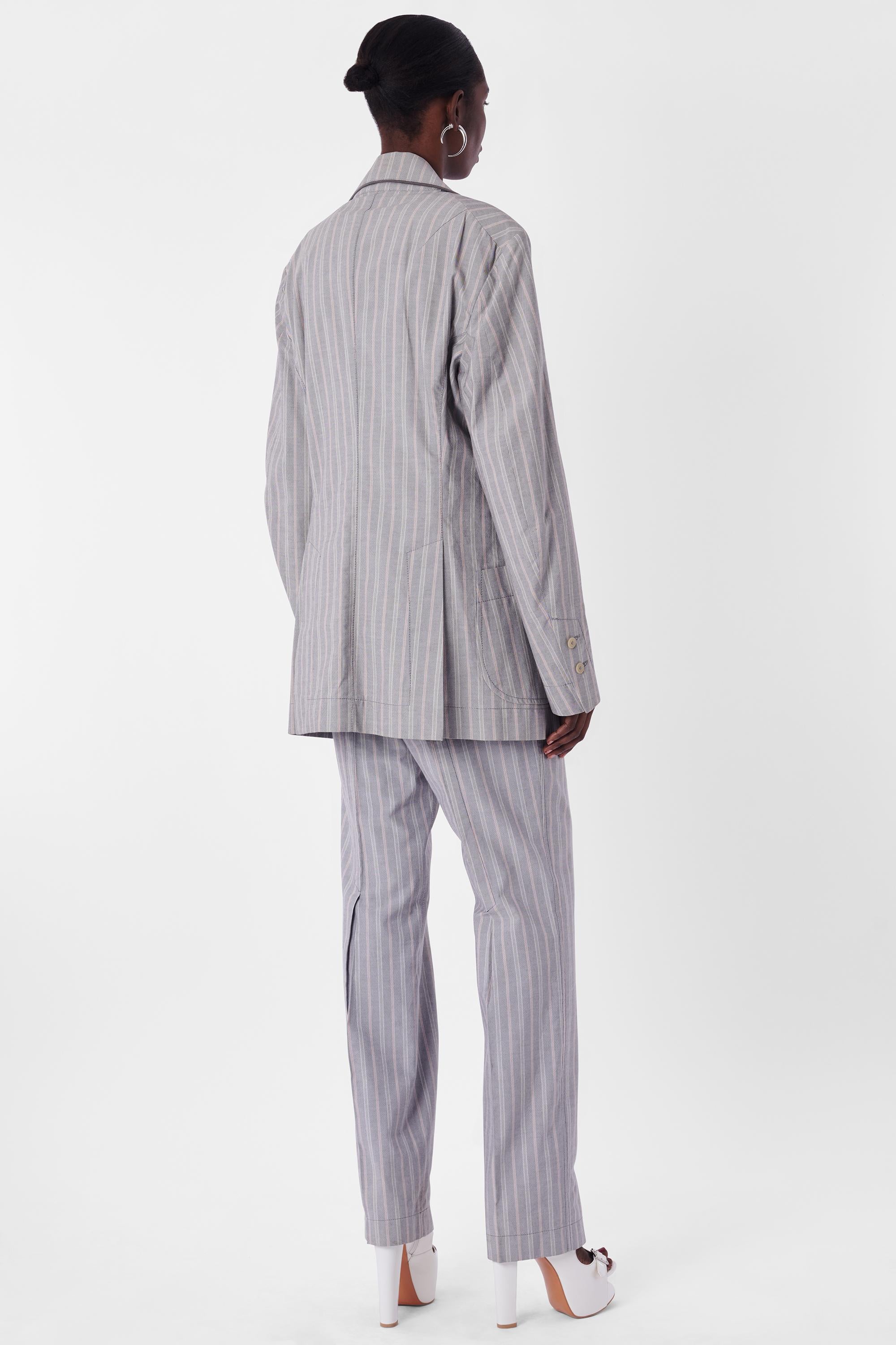 Gray Vivienne Westwood Vintage S/S 1991 Pinstripe grey Suit For Sale