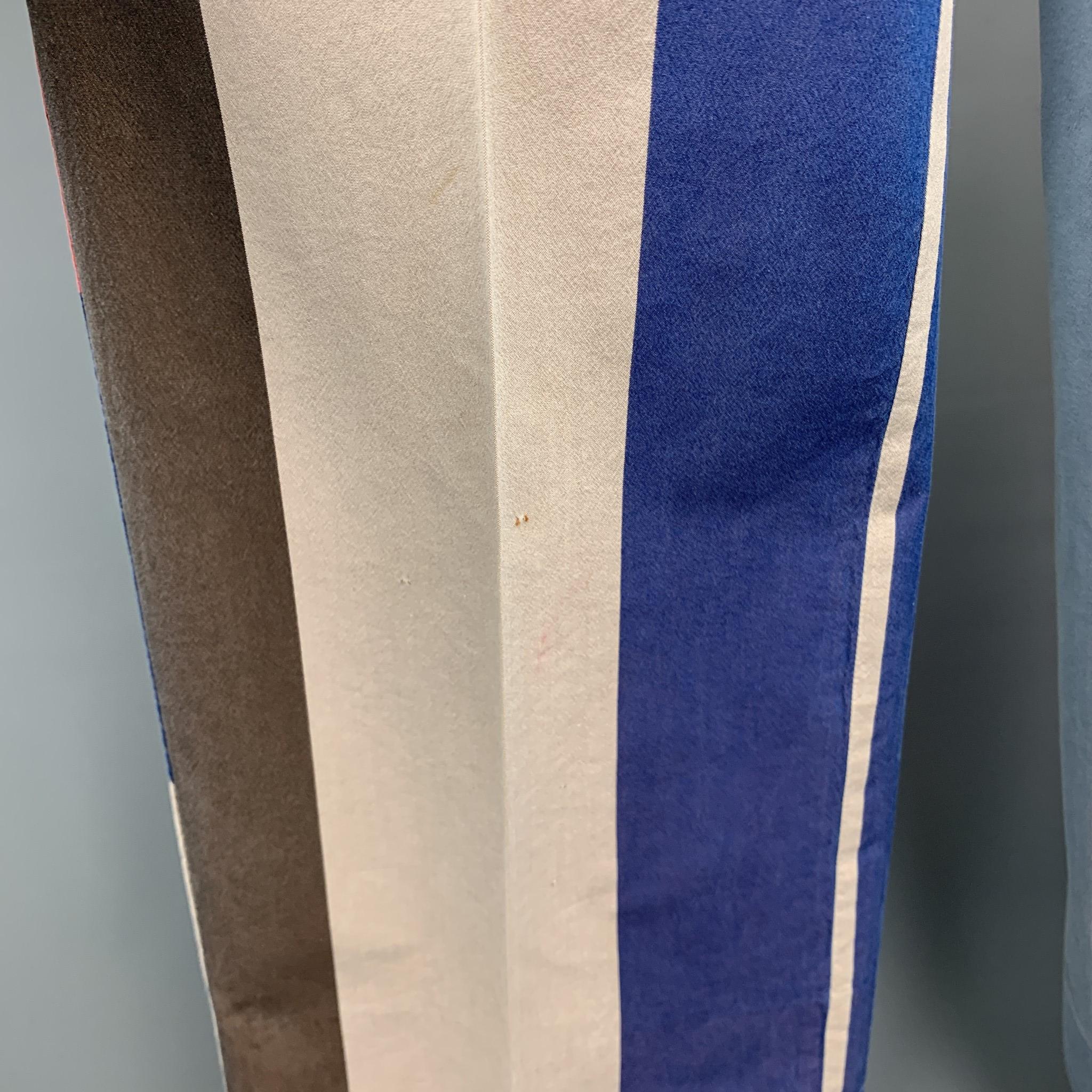 VIVIENNE WESTWOOD Vintage Size 40 Pink & Blue Striped Silke Blend Wide Leg Suit  5