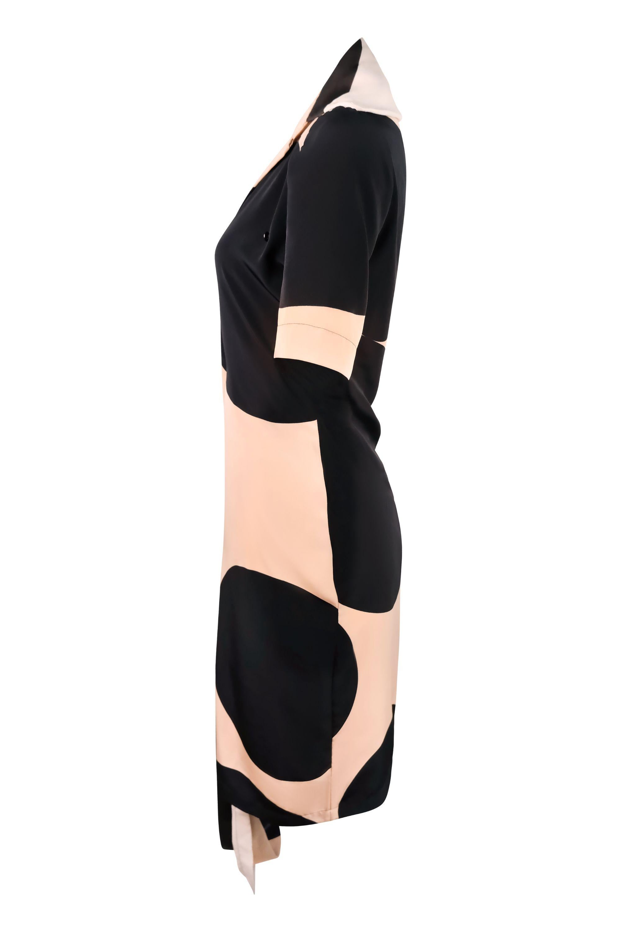 Black Vivienne Westwood Vintage SS 1999 Asymmetrical Silk Wrap Dress with Polka Dot M For Sale
