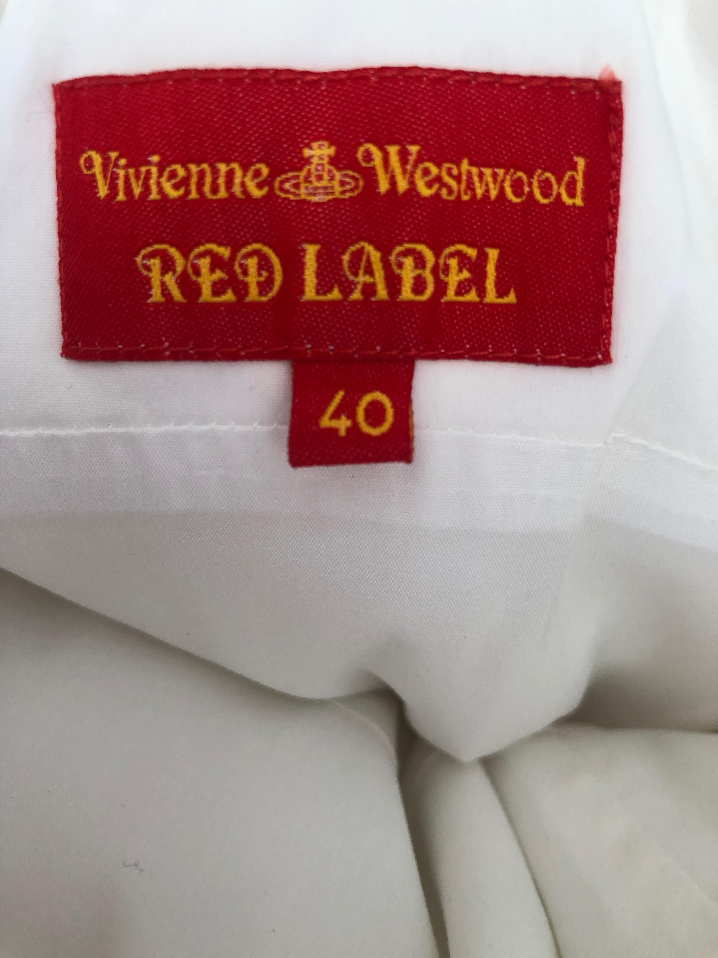 Vivienne Westwood Vintage White Cotton Ruffled Off the Shoulder Dress For Sale 1