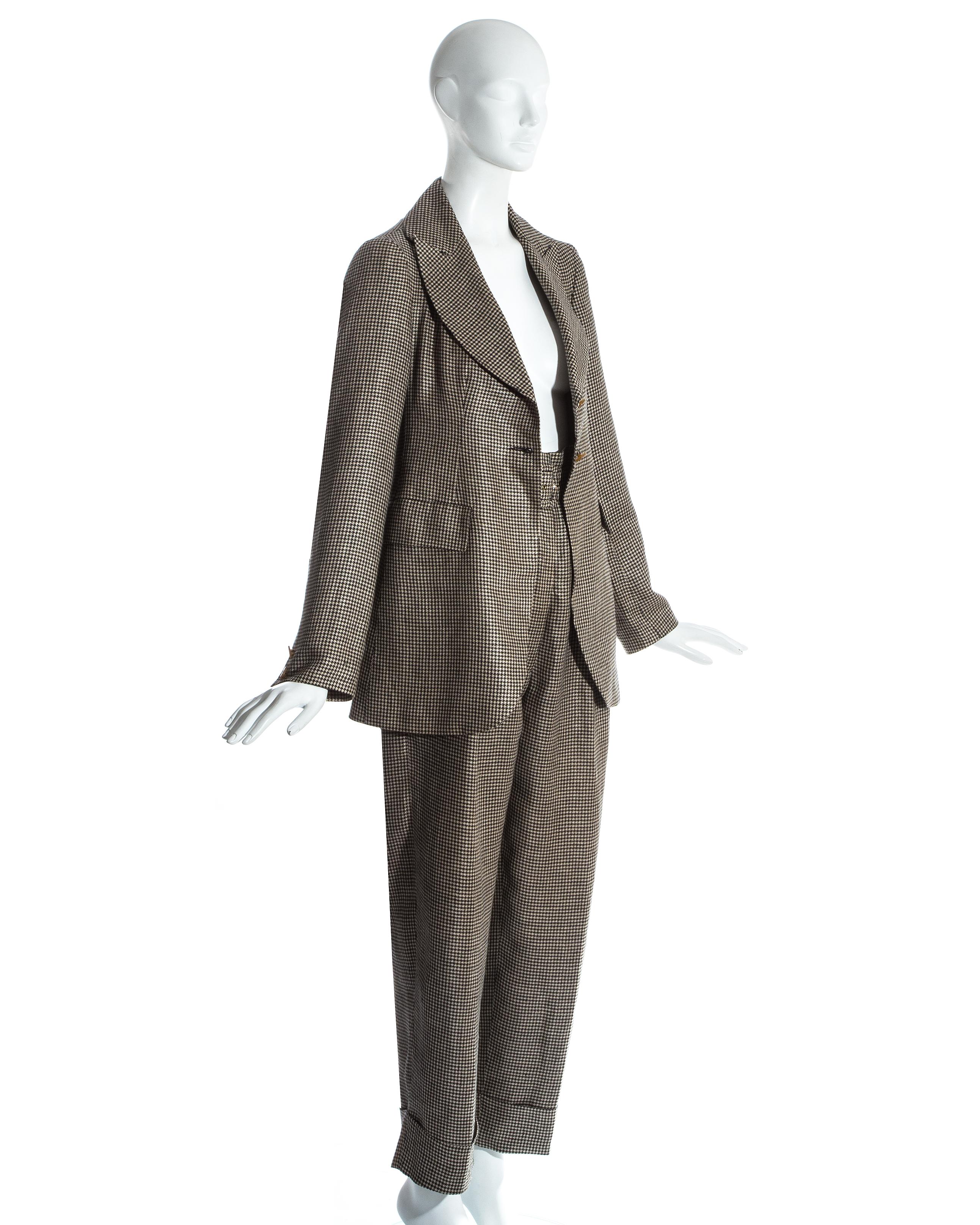 Women's Vivienne Westwood 'Vive la Cocotte' houndstooth wool pant suit, fw 1995
