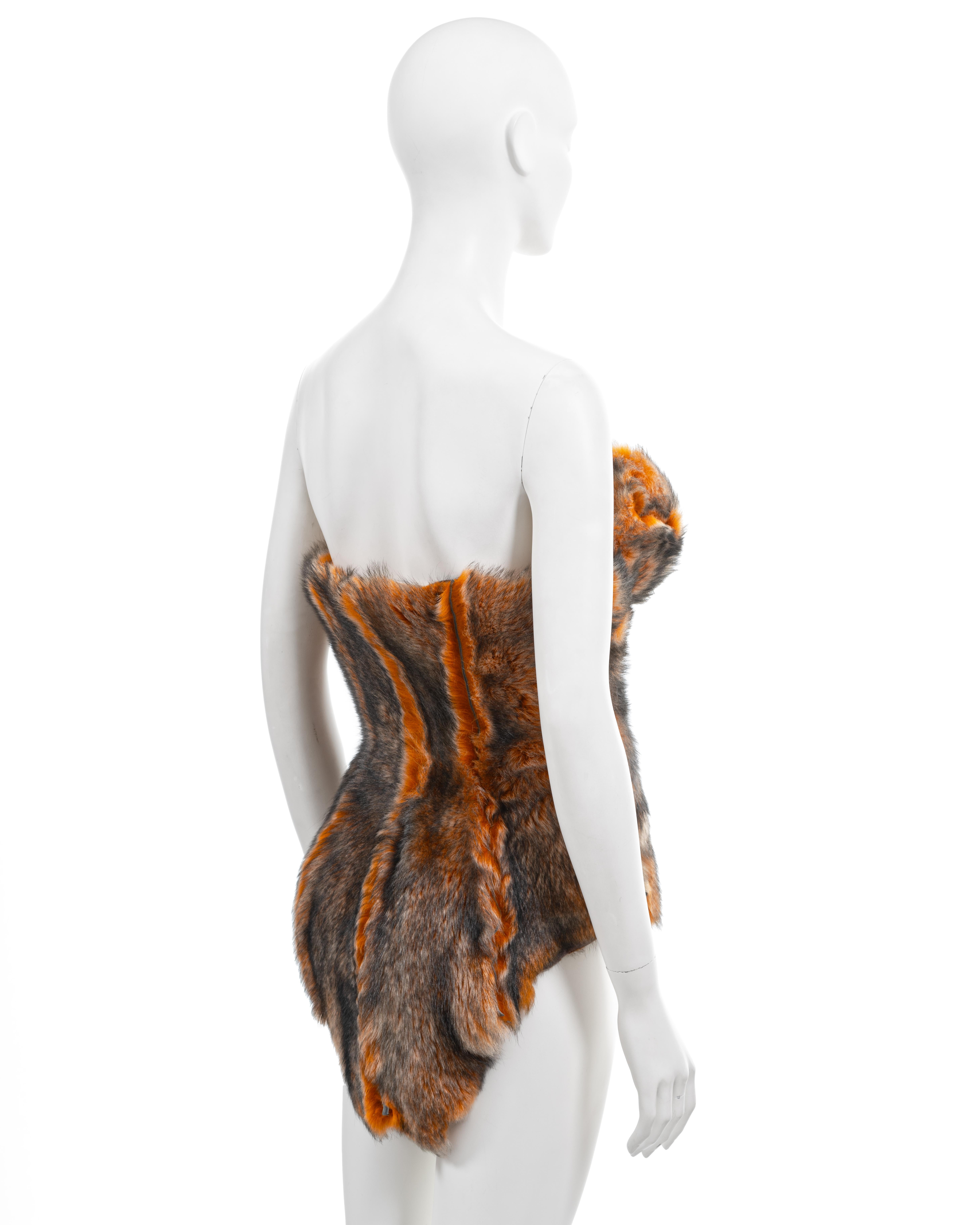 Vivienne Westwood 'Vive la Cocotte' orange sheepskin strapless corset, fw 1995 6