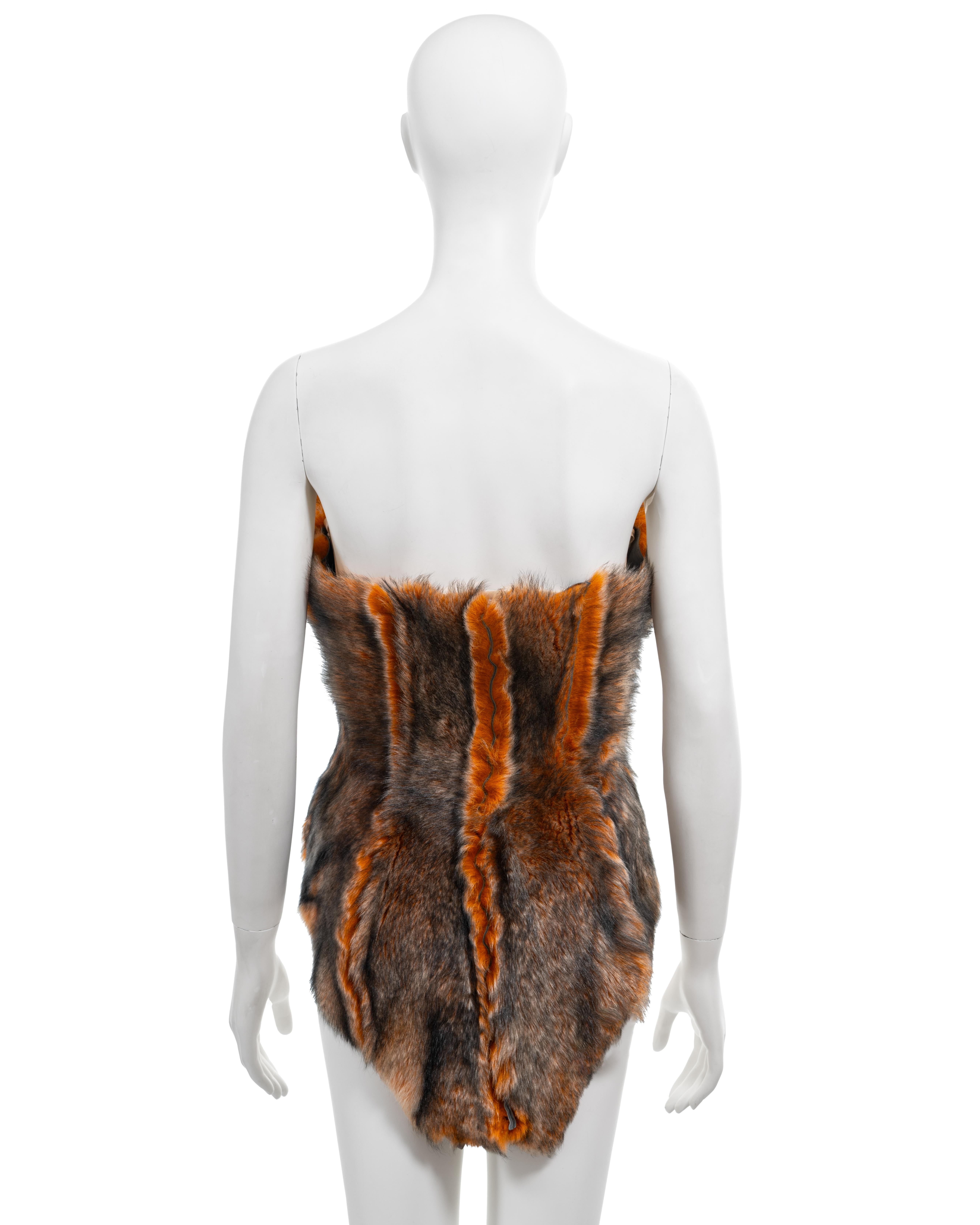 Vivienne Westwood 'Vive la Cocotte' orange sheepskin strapless corset, fw 1995 7
