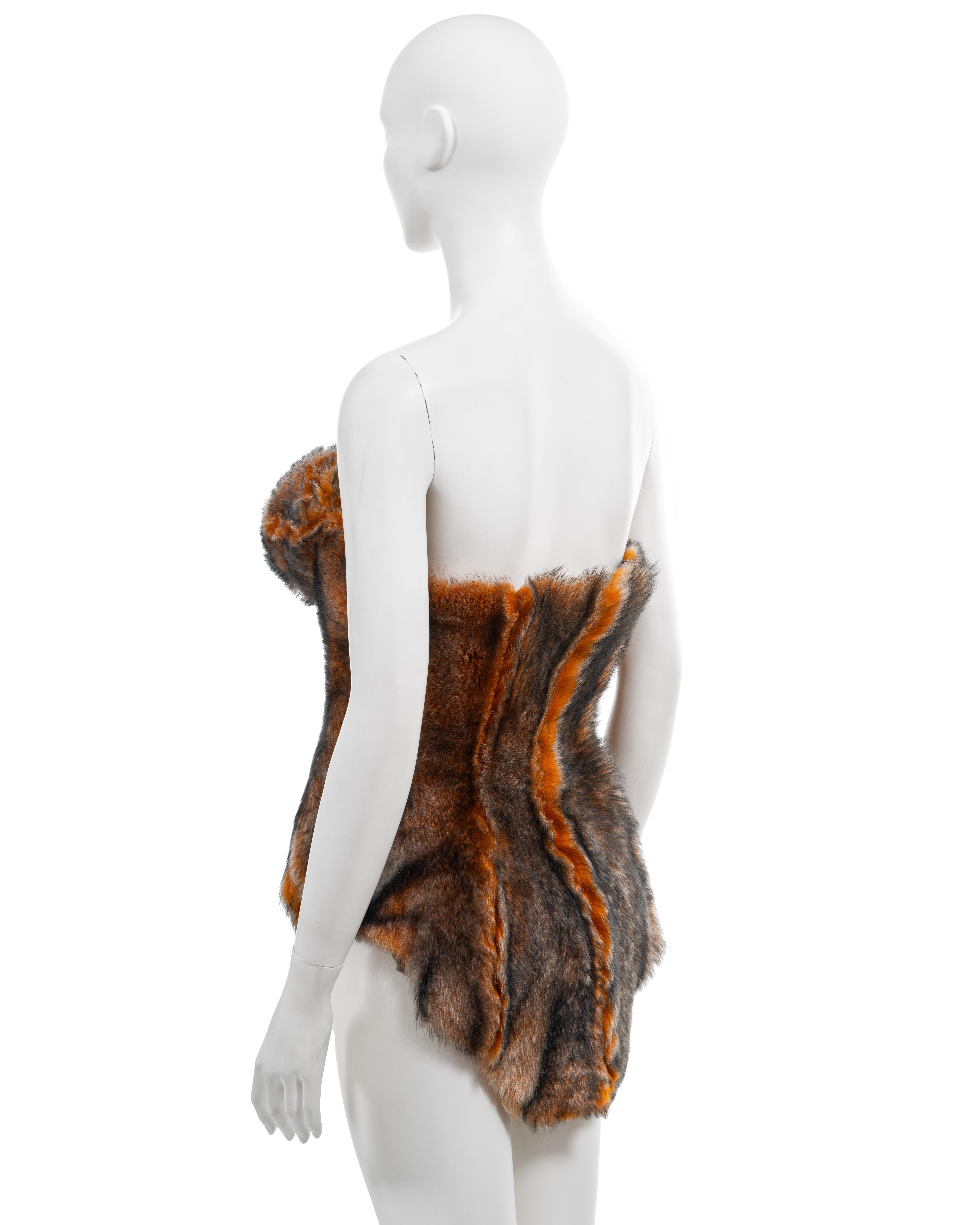 Vivienne Westwood 'Vive la Cocotte' orange sheepskin strapless corset, fw 1995 8