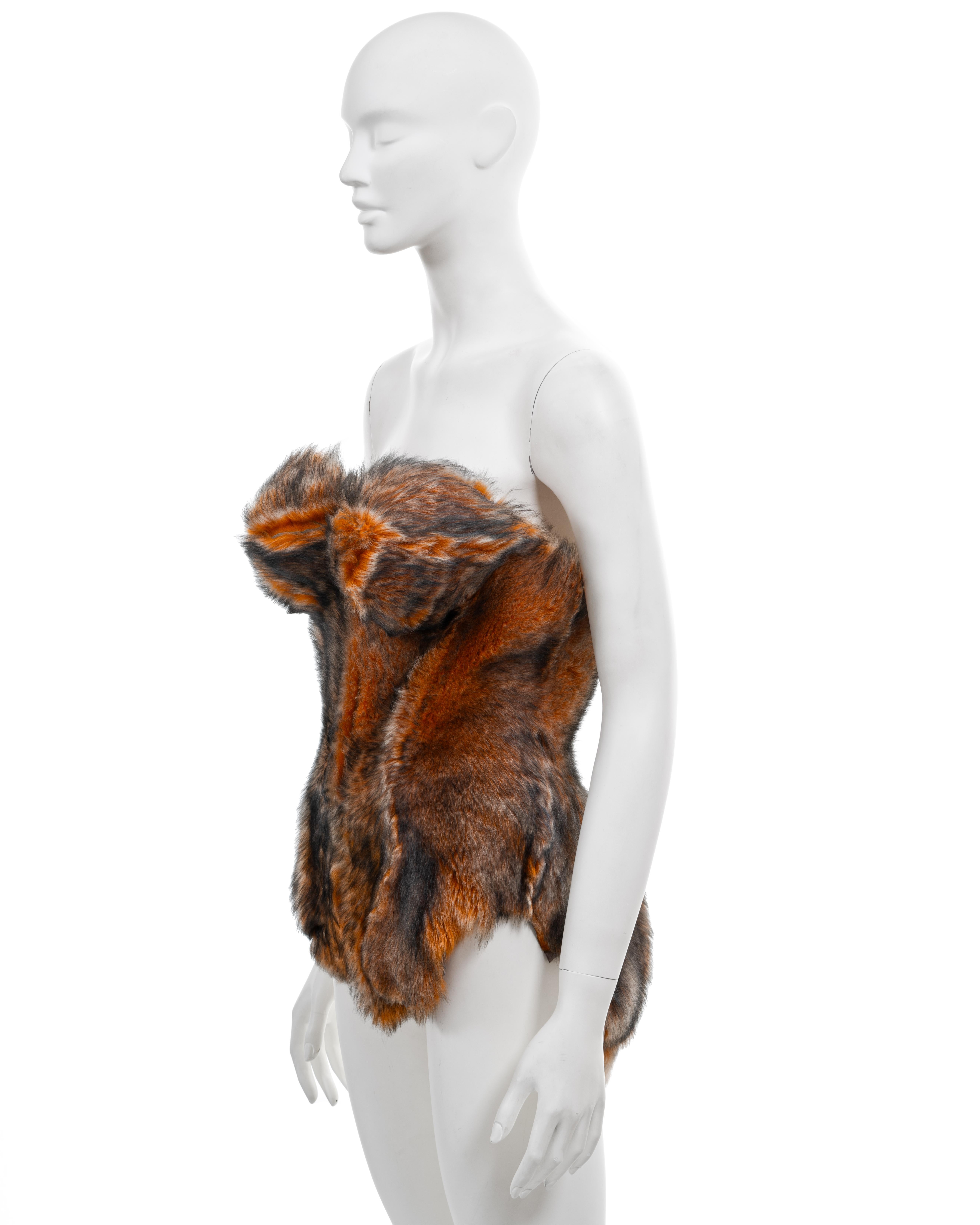 Vivienne Westwood 'Vive la Cocotte' orange sheepskin strapless corset, fw 1995 9